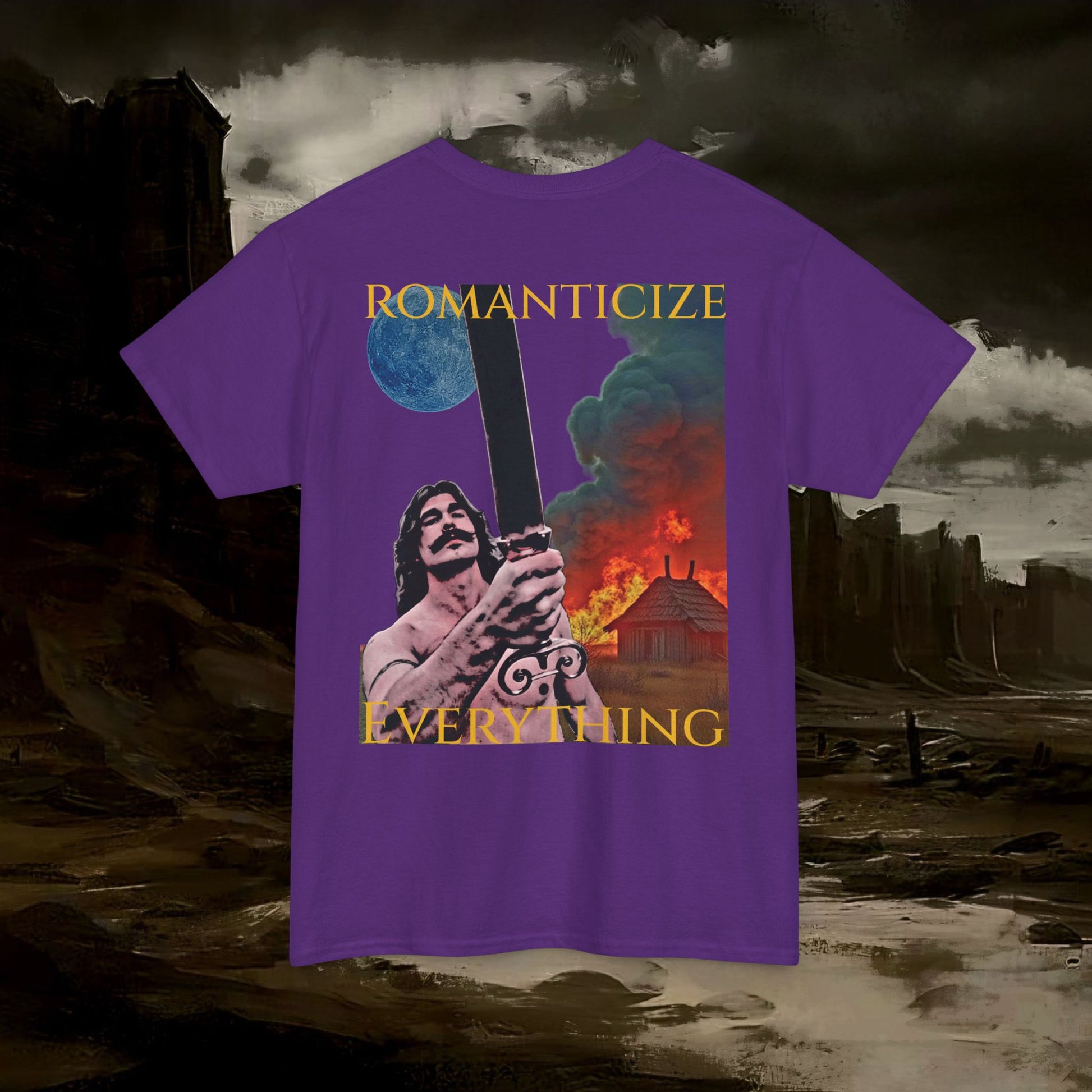 The Barbarian's Mirror Graphic T-Shirt Dark Fantasy Medieval Inspired Tee. Back Version