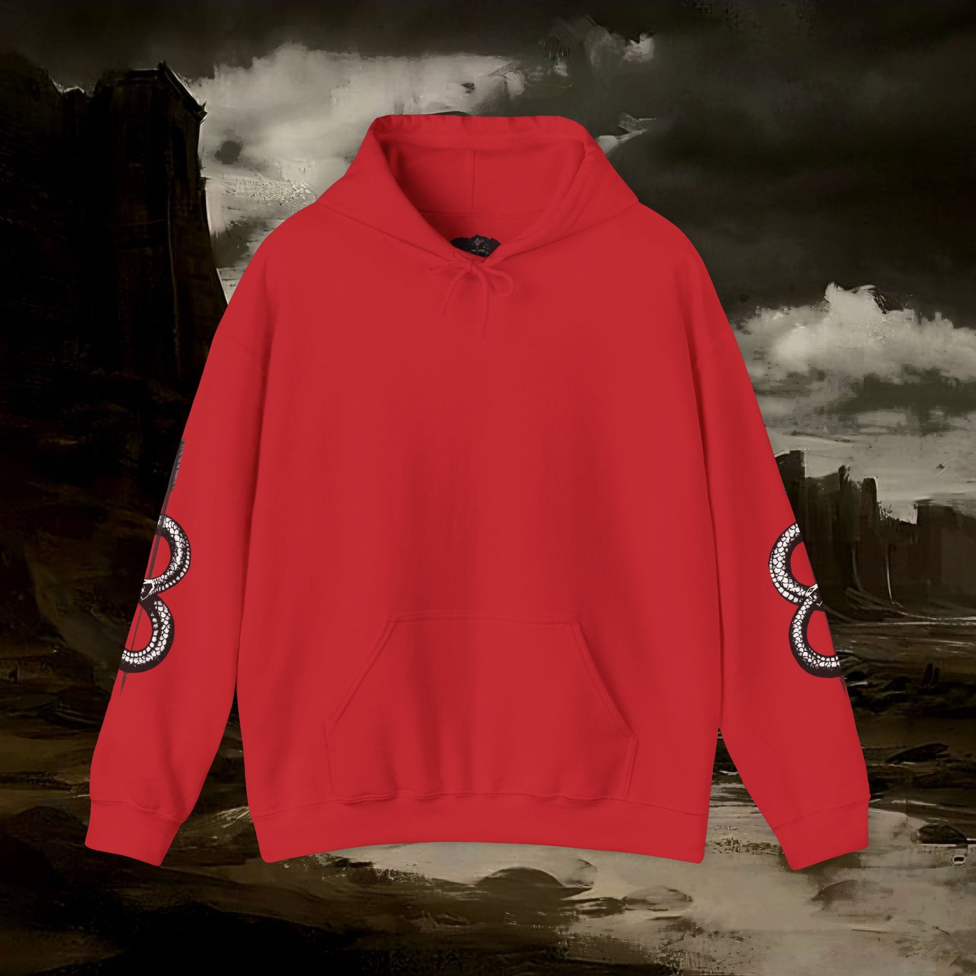 The Barbarian's Fate Medieval Dark Fantasy Inspired Graphic Hoodie back version