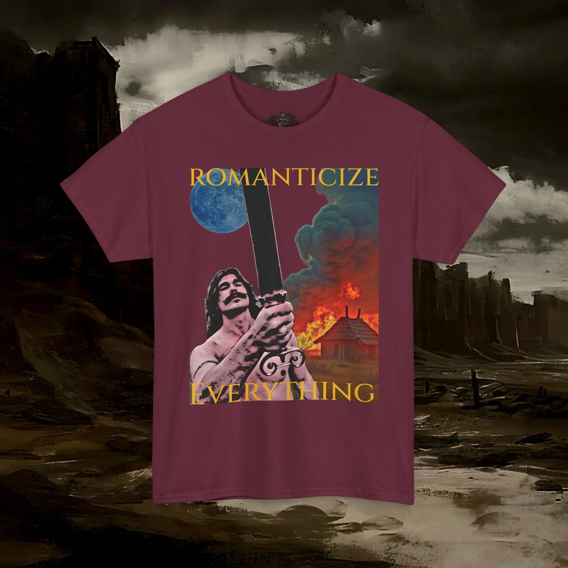 The Barbarian's Mirror Unisex Tee with Vintage Design Casual Wear, Everyday Style