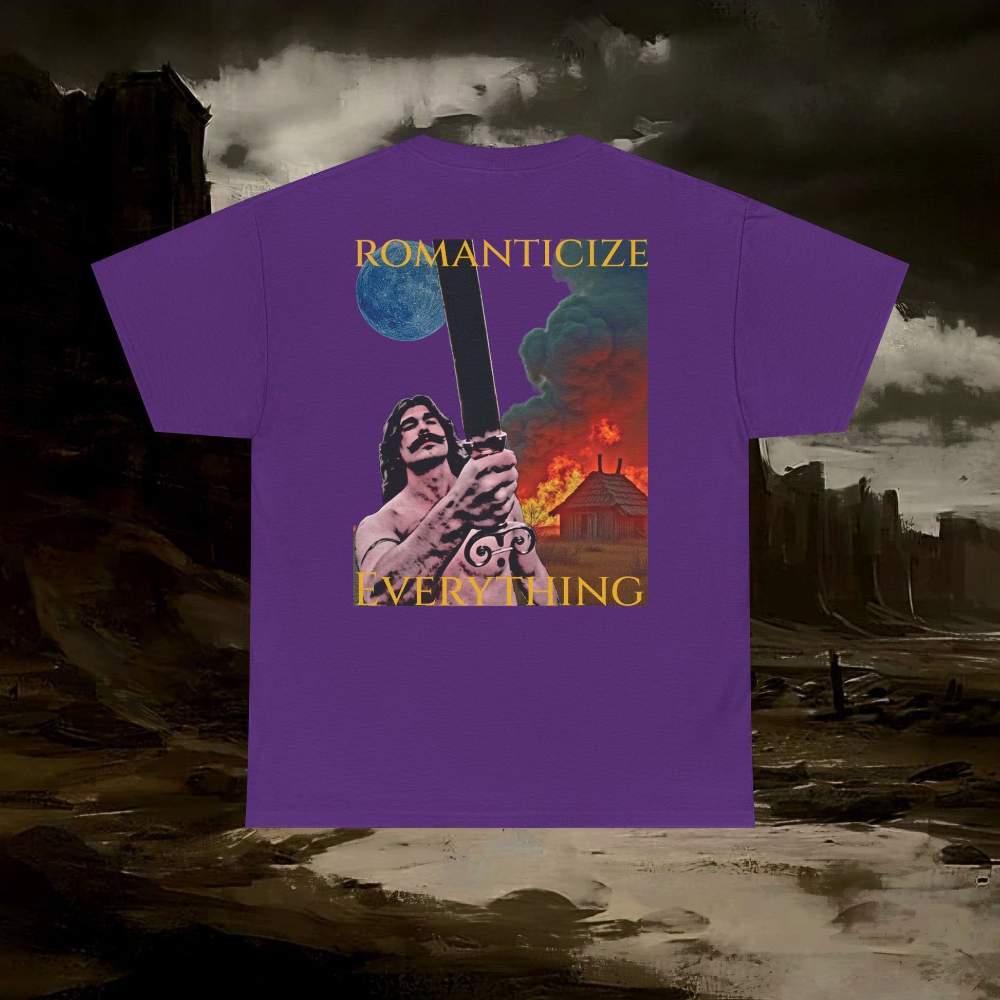 The Barbarian's Mirror Graphic T-Shirt Dark Fantasy Medieval Inspired Tee. Back Version