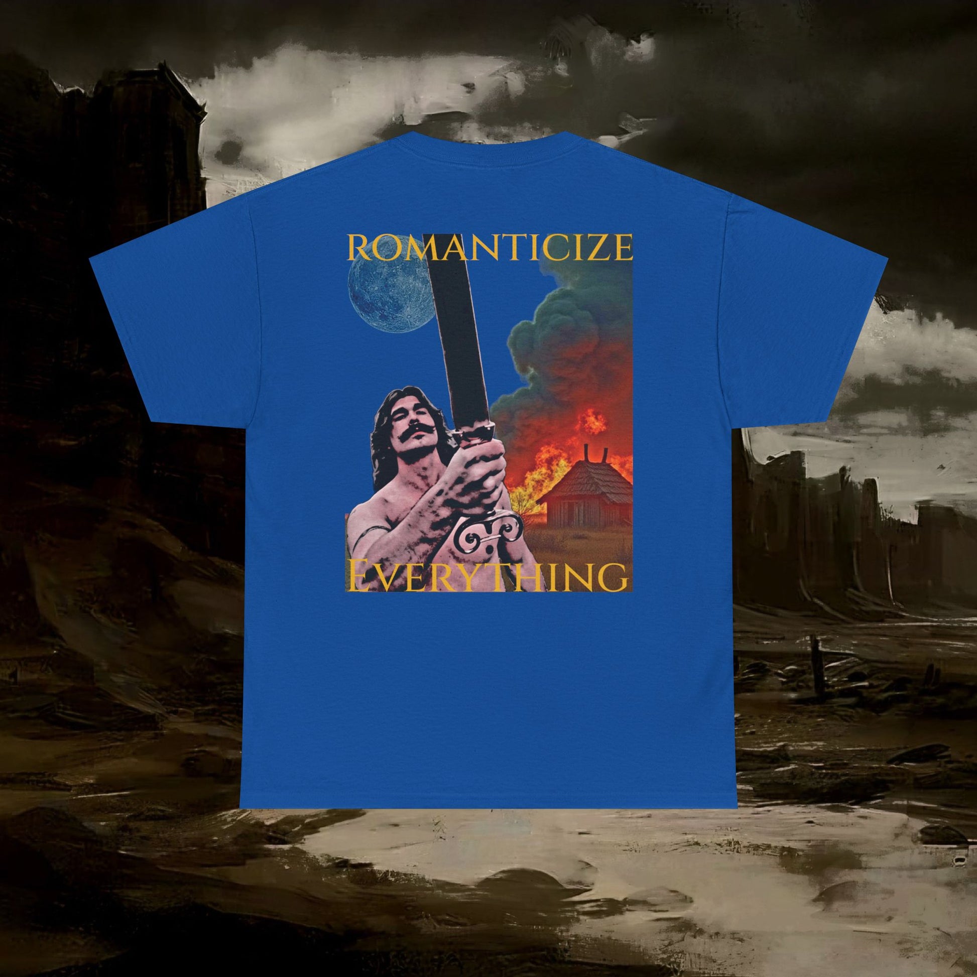 The Barbarian's Mirror Graphic T-Shirt Dark Fantasy Medieval Inspired Tee. Back Version