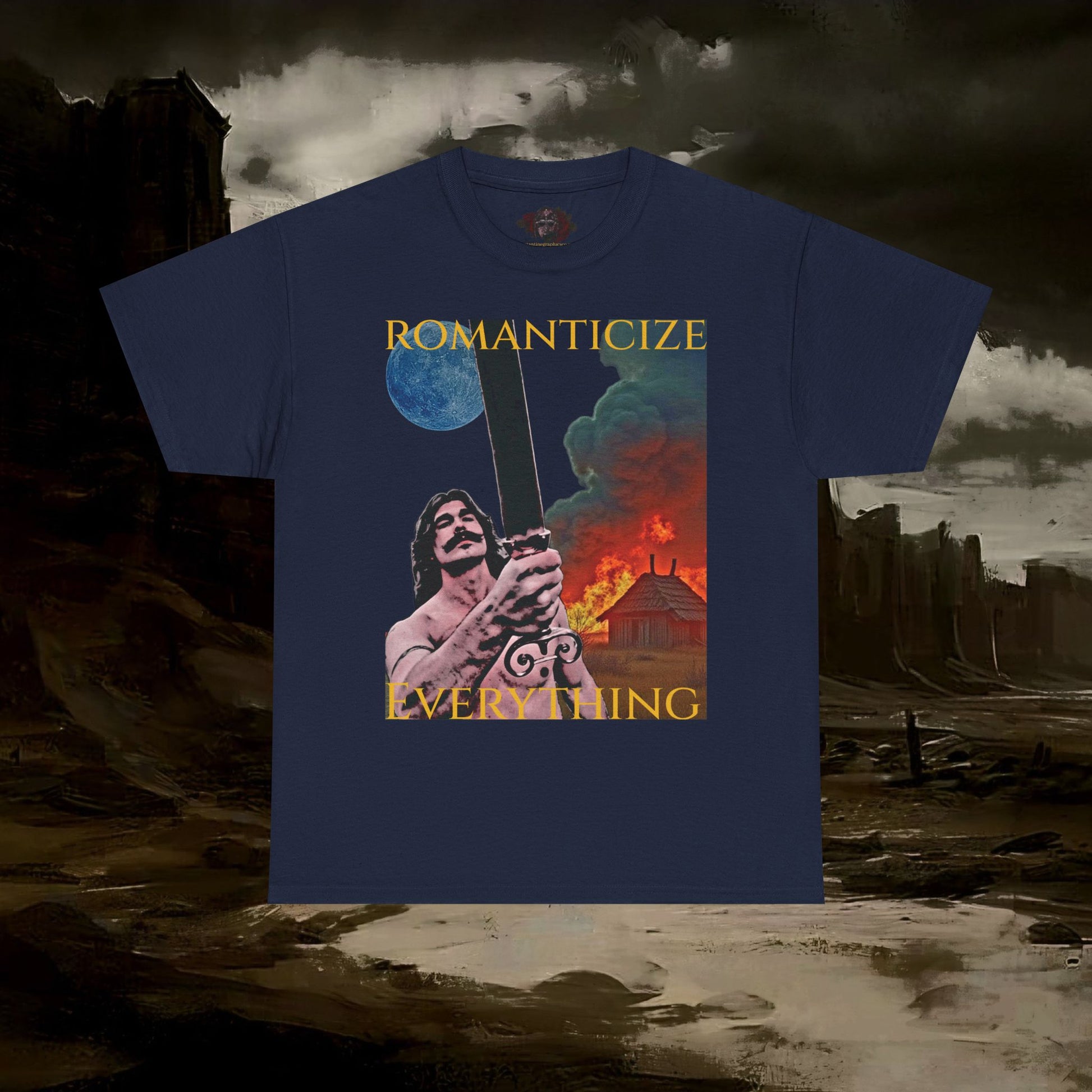 The Barbarian's Mirror Unisex Tee with Vintage Design Casual Wear, Everyday Style