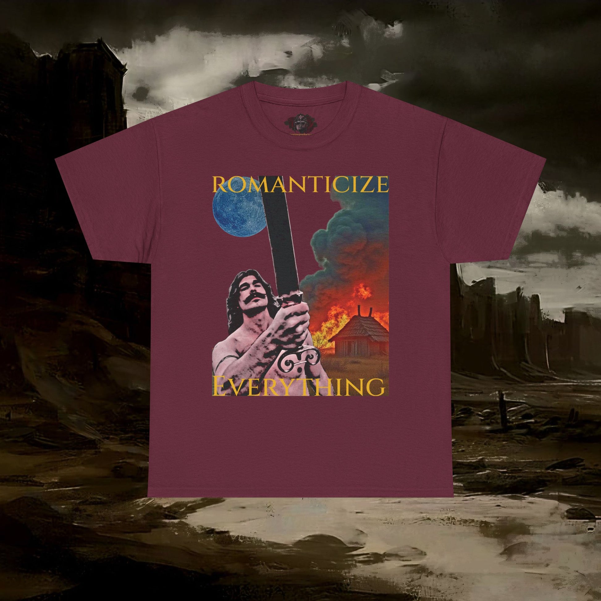 The Barbarian's Mirror Unisex Tee with Vintage Design Casual Wear, Everyday Style