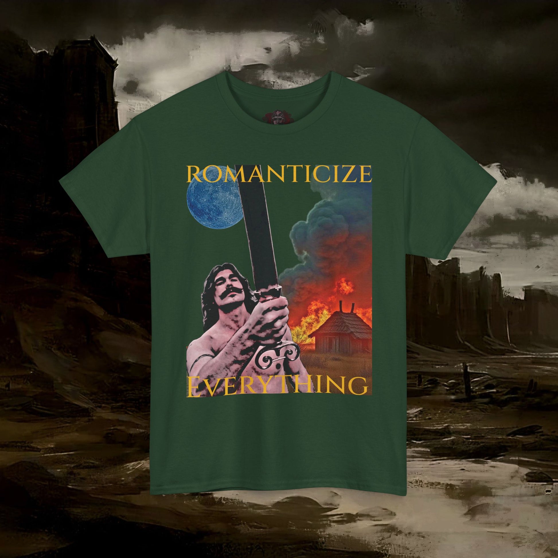 The Barbarian's Mirror Unisex Tee with Vintage Design Casual Wear, Everyday Style