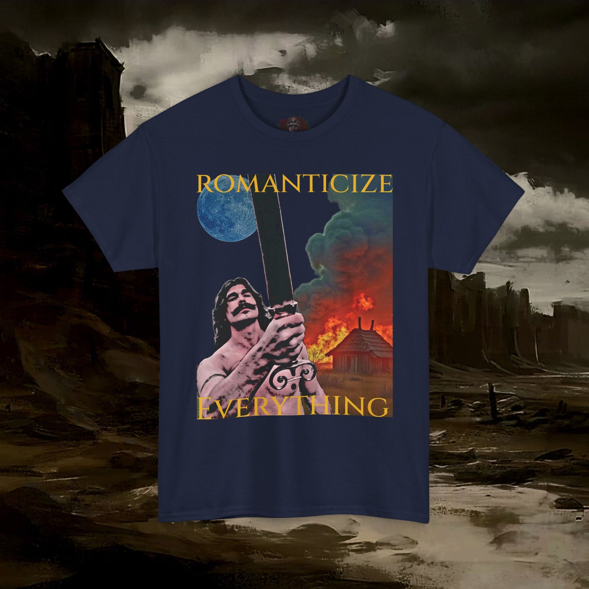 The Barbarian's Mirror Unisex Tee with Vintage Design Casual Wear, Everyday Style