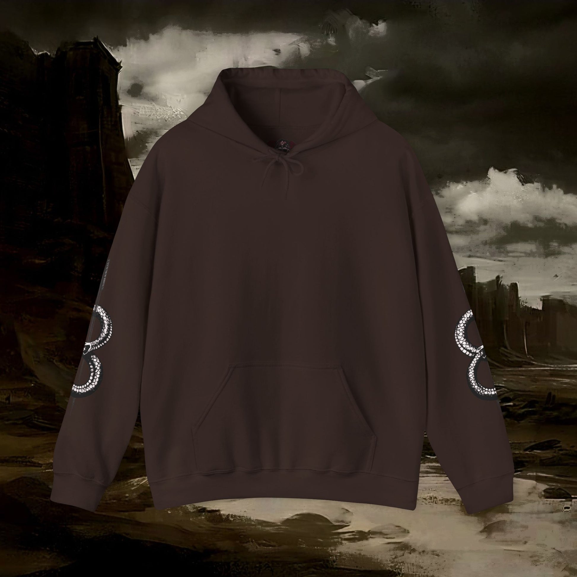 The Barbarian's Fate Medieval Dark Fantasy Inspired Graphic Hoodie back version