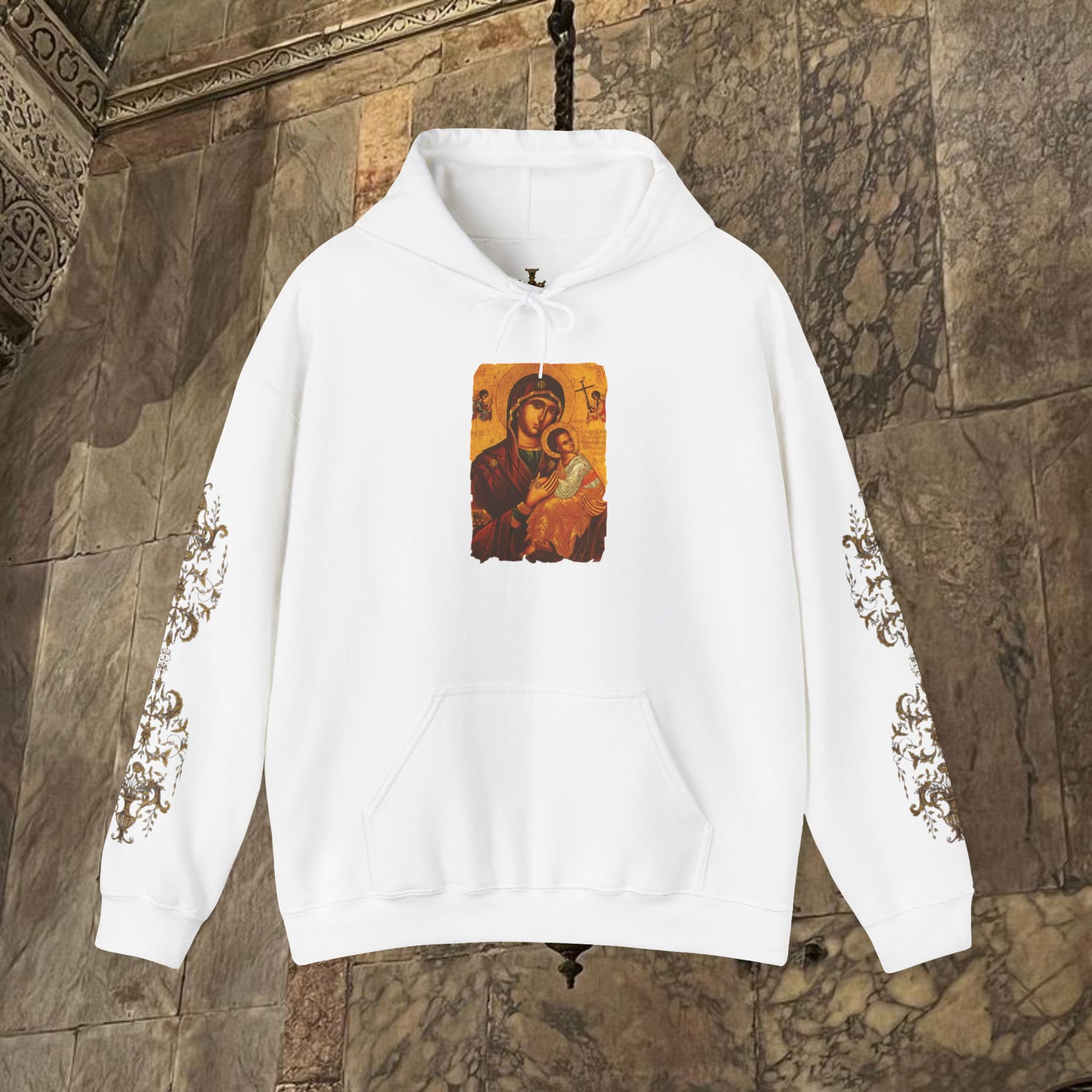 Byzantine Art Hoodie - Mother and Child Design