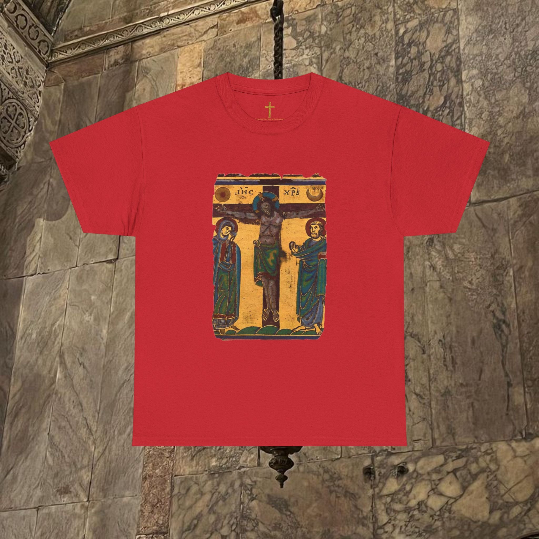 Byzantine Manuscript Art T-Shirt - Sacred Icon work