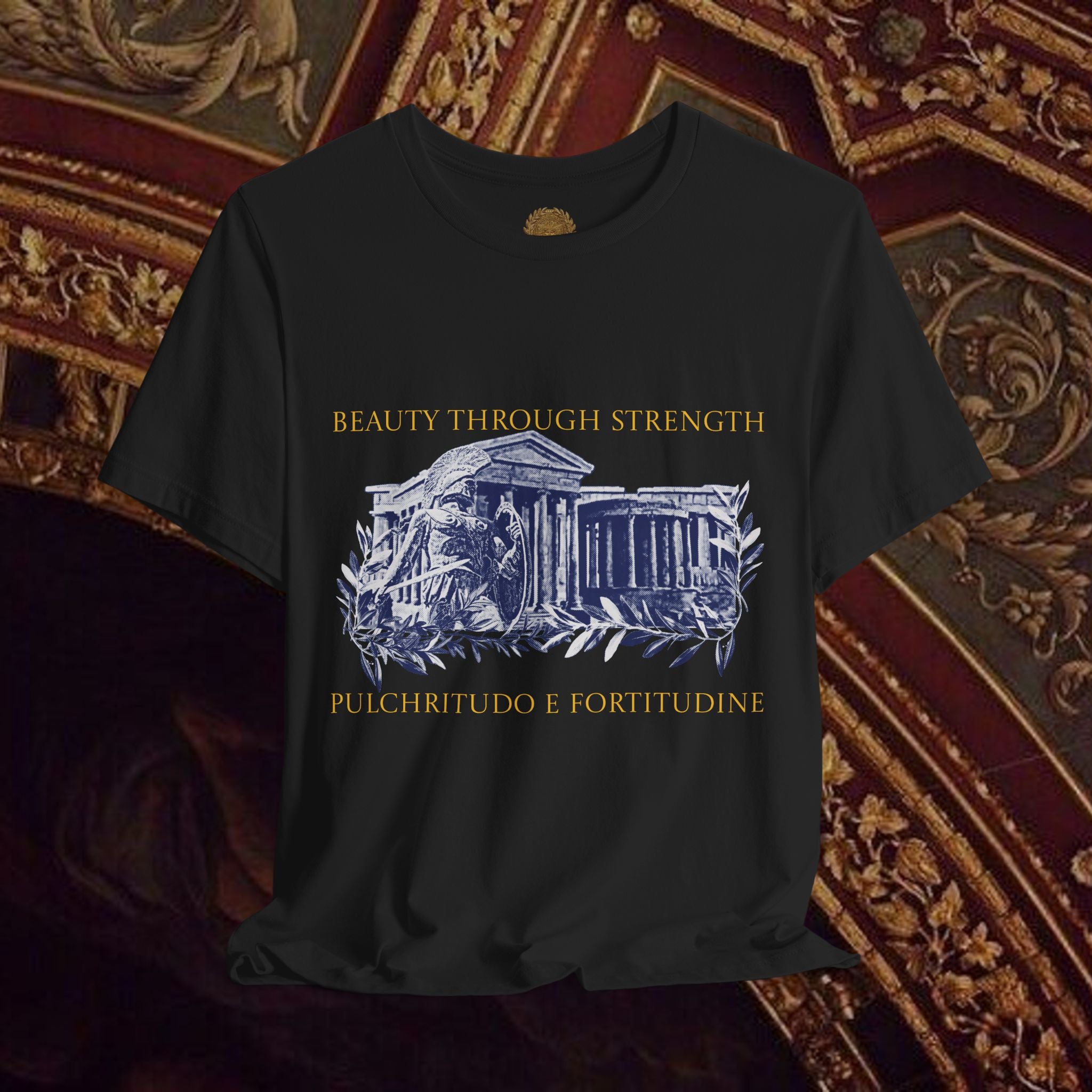 Guardian of the Temple Classically- Inspired Cotton Graphic T Shirt