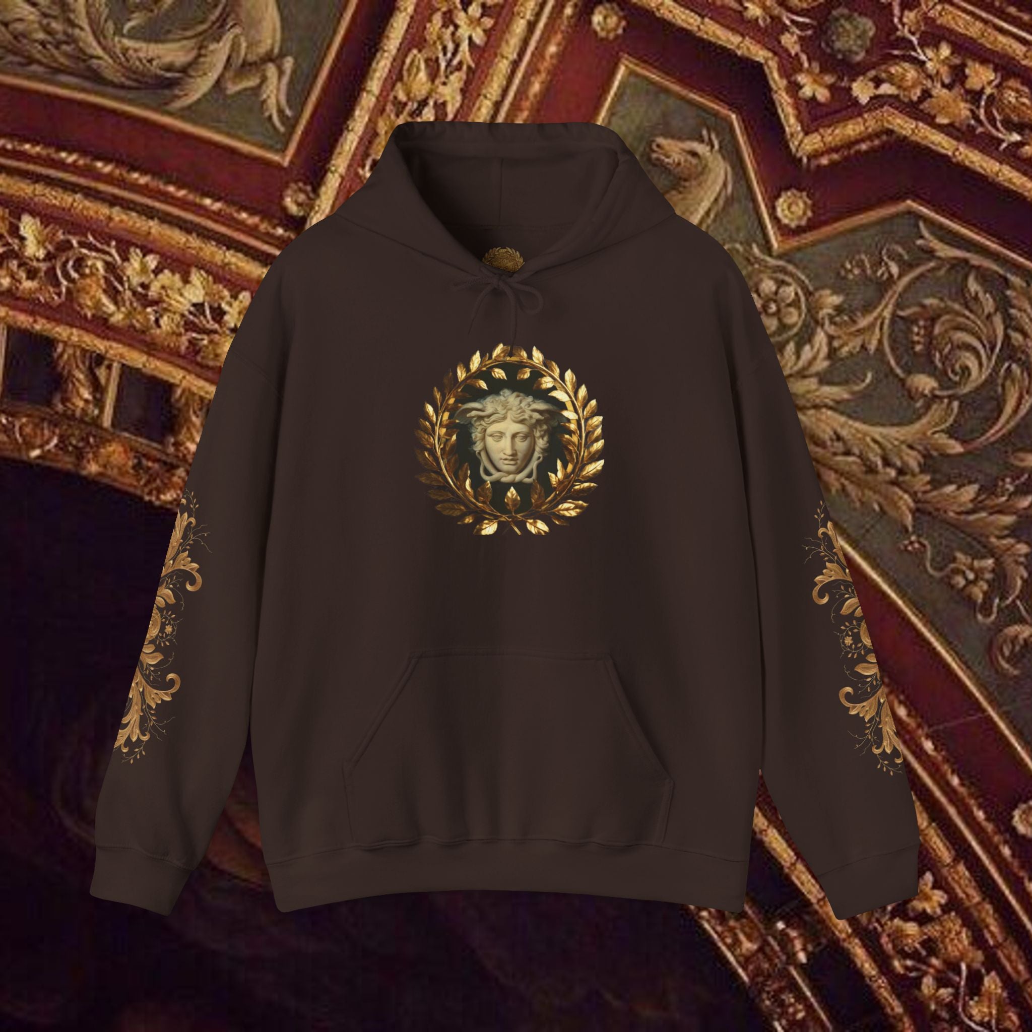 Medusa's Gaze Classical Mythology Inspired Unisex Heavy Blend Hooded Graphic Sweatshirt
