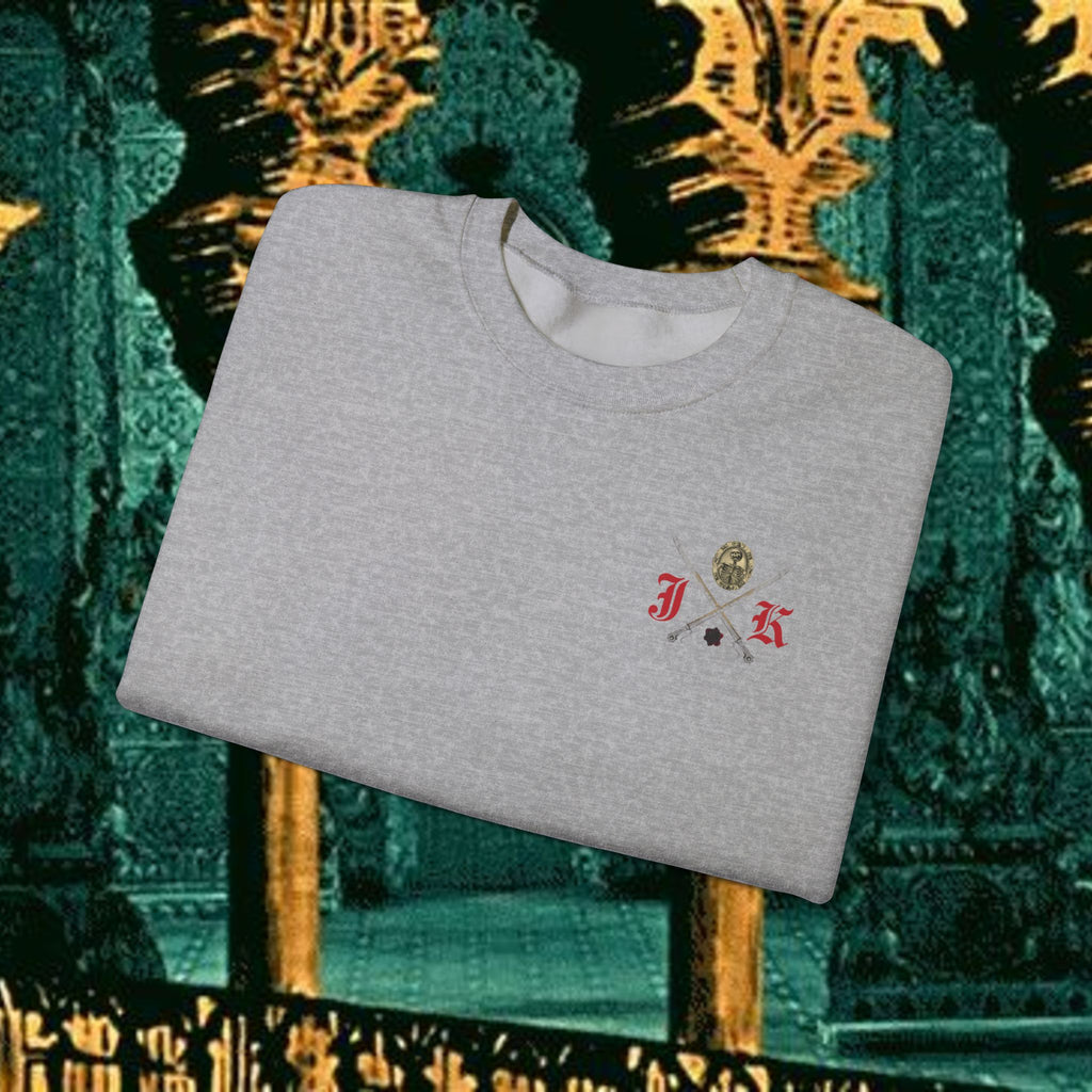 Sons of the Steppe Crewneck Sweatshirt — Mythic Warrior Horseback Graphic Back Version
