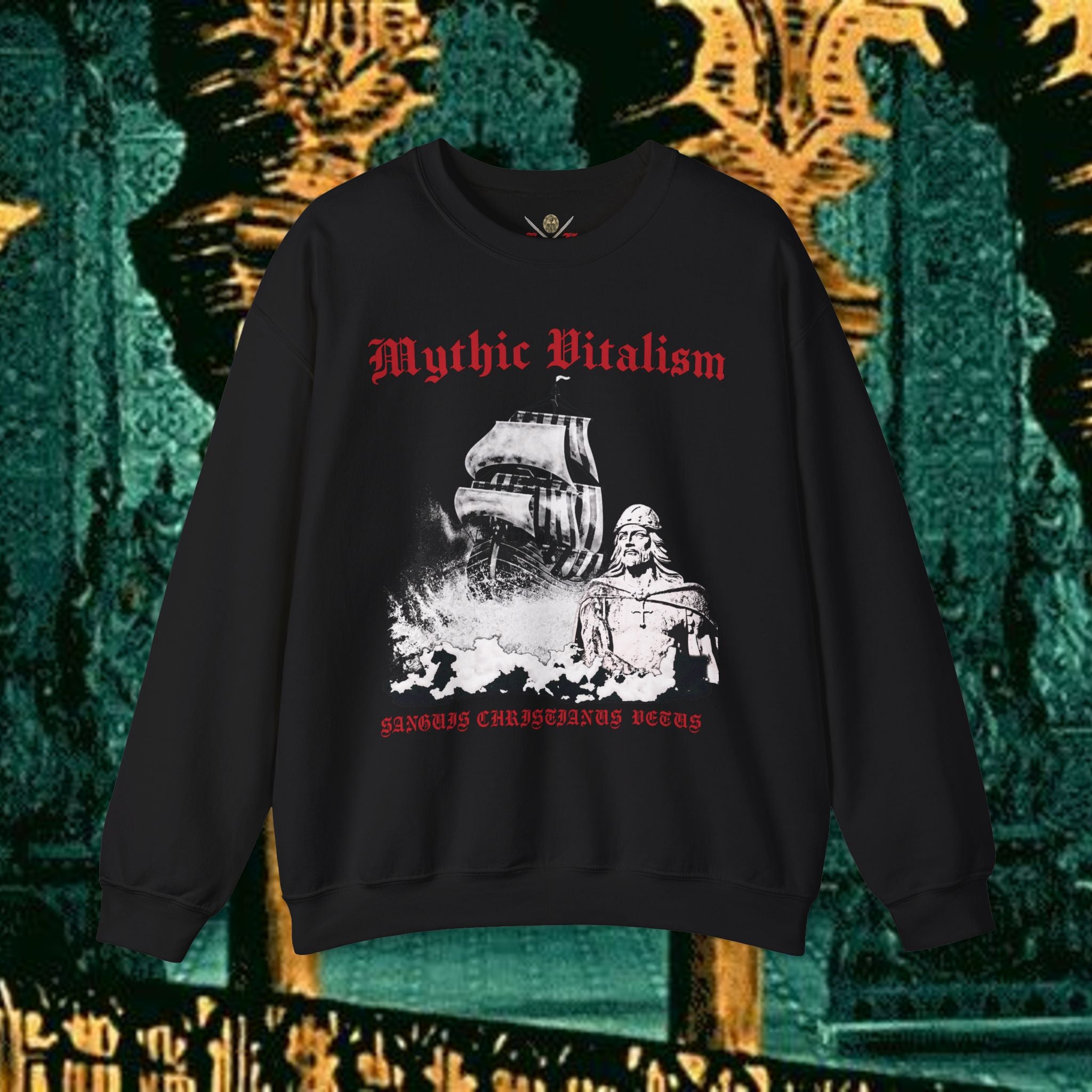 Mythic Vitalism, Sanguis Christianus Vetus  Exploration and Adventure Inspired Crewneck Sweatshirt
