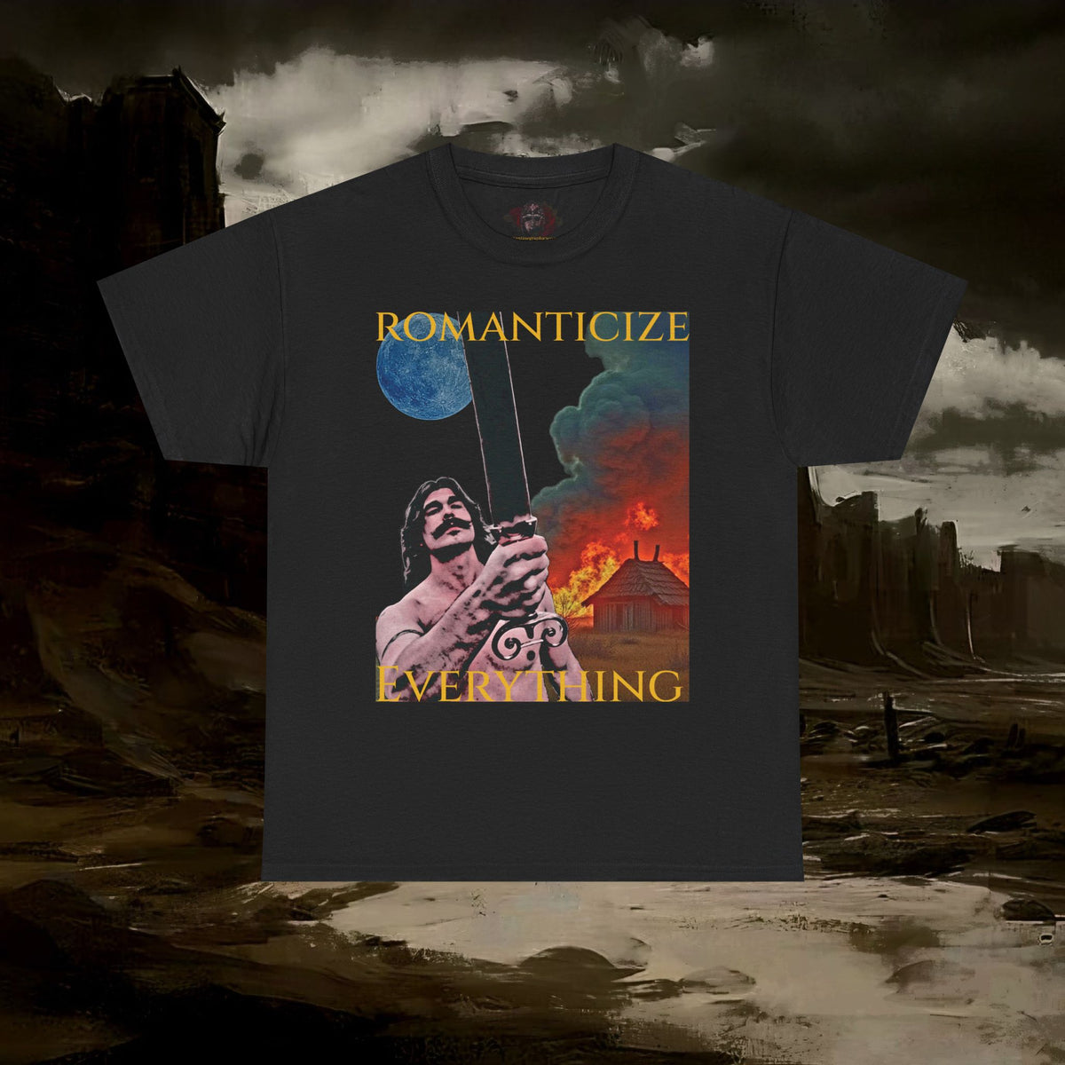 The Barbarian's Mirror Unisex Tee with Vintage Design Casual Wear, Everyday Style