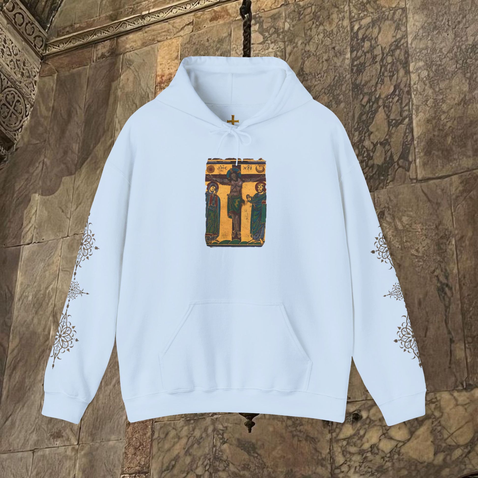 Byzantine Icon Art Hoodie - Classical Religious Design