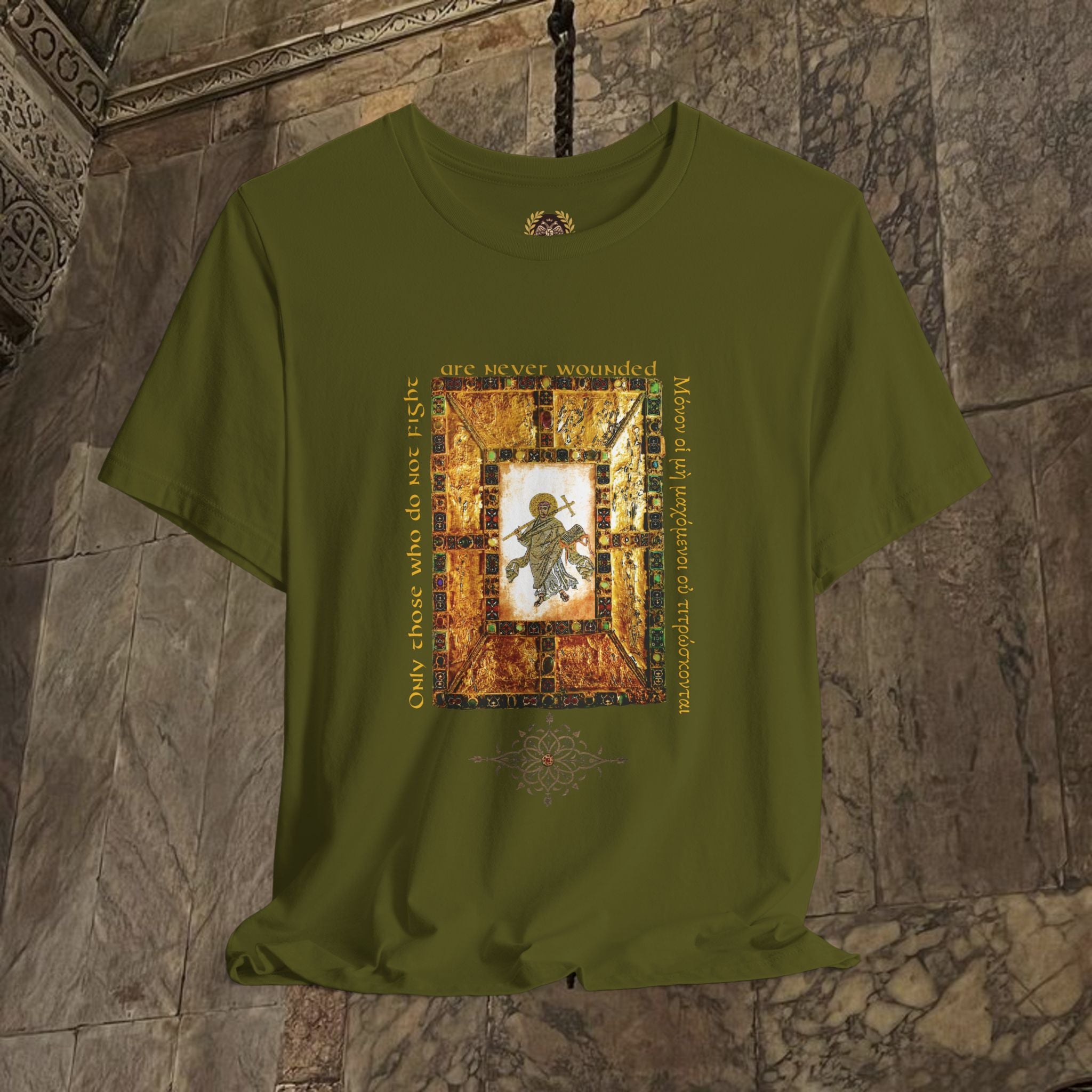 The Scholar's Manuscript Byzantine Inspired Medieval Cotton Graphic T-Shirt