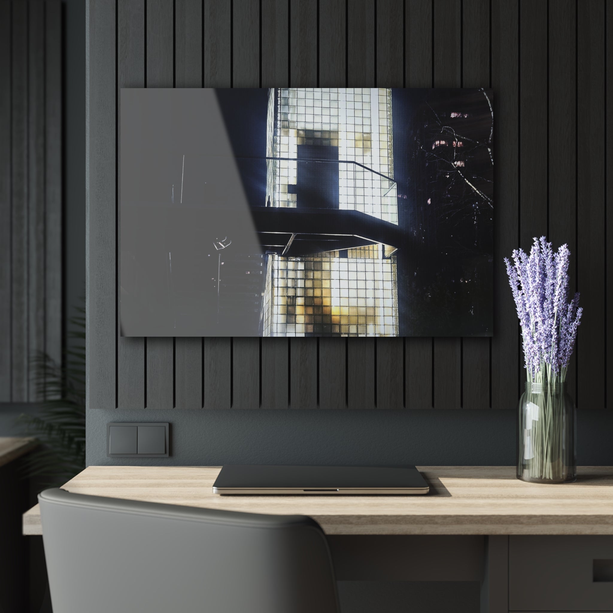 NYC Light Grid Tower Acrylic Print