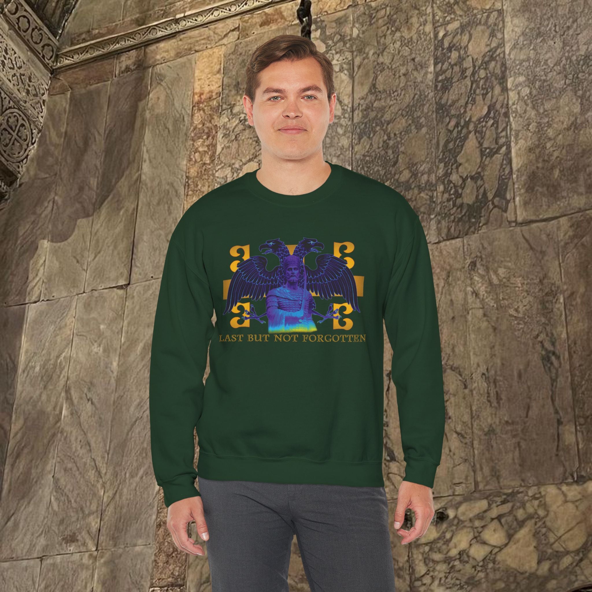 The Last Great Emperor Byzantine Inspired Graphic Crewneck Sweatshirt Front Version