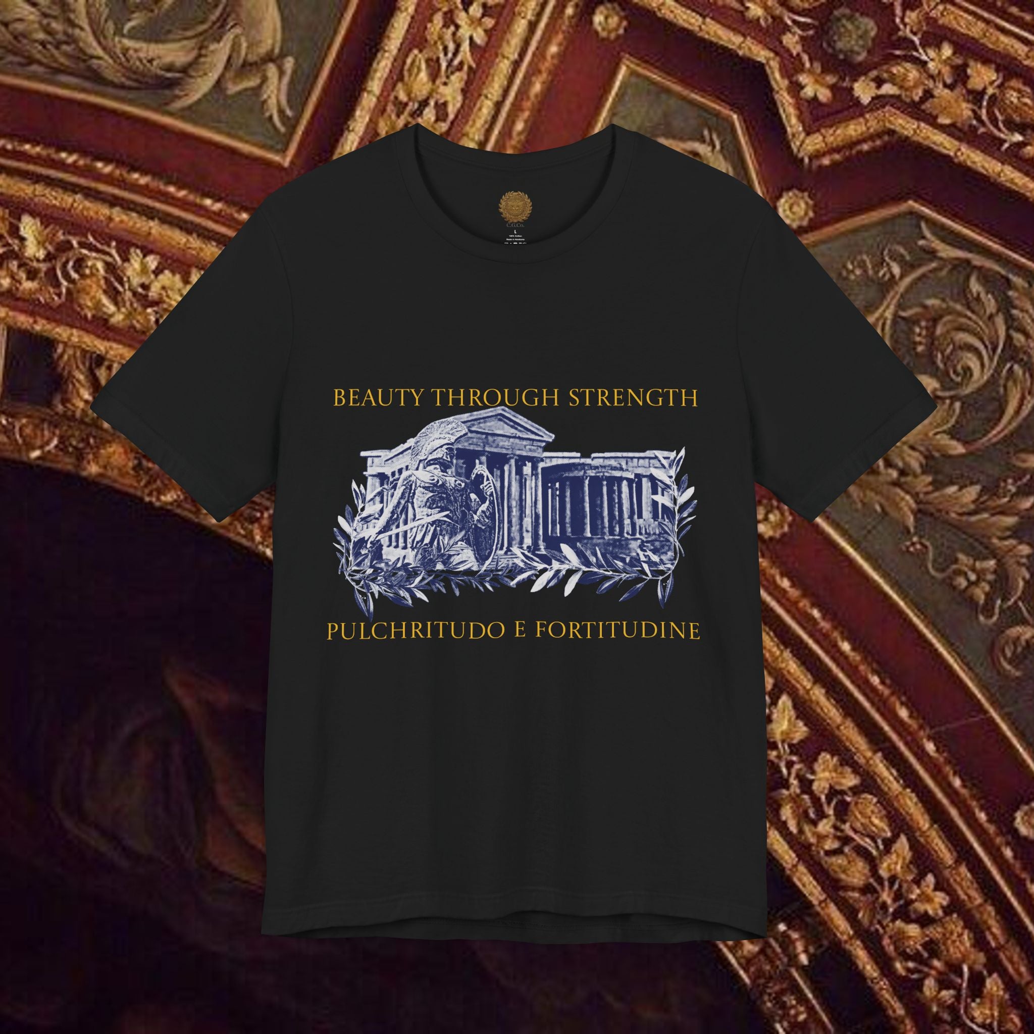 Guardian of the Temple Classically- Inspired Cotton Graphic T Shirt