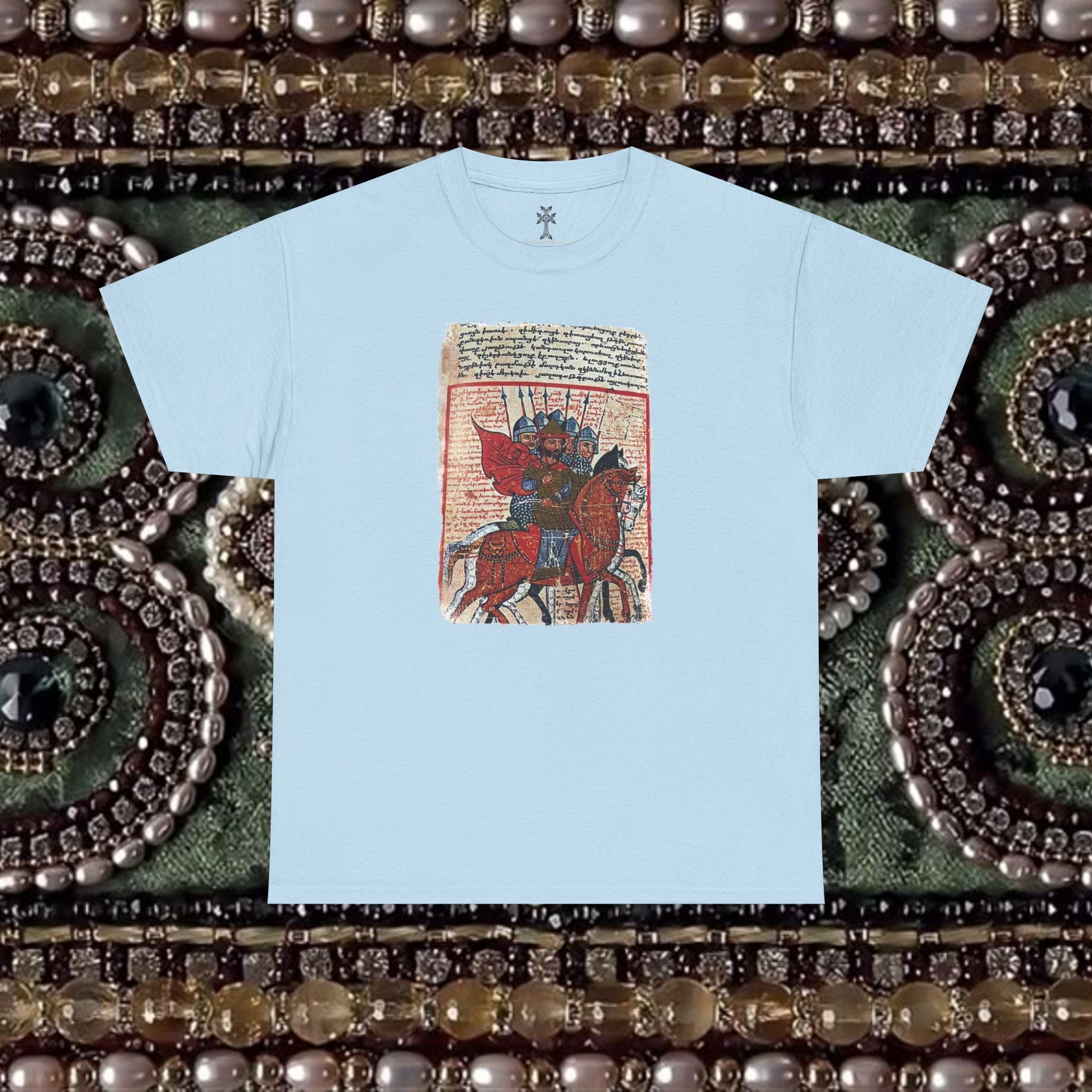 Armenian Warriors Art T-Shirt - Ancient Manuscript Design