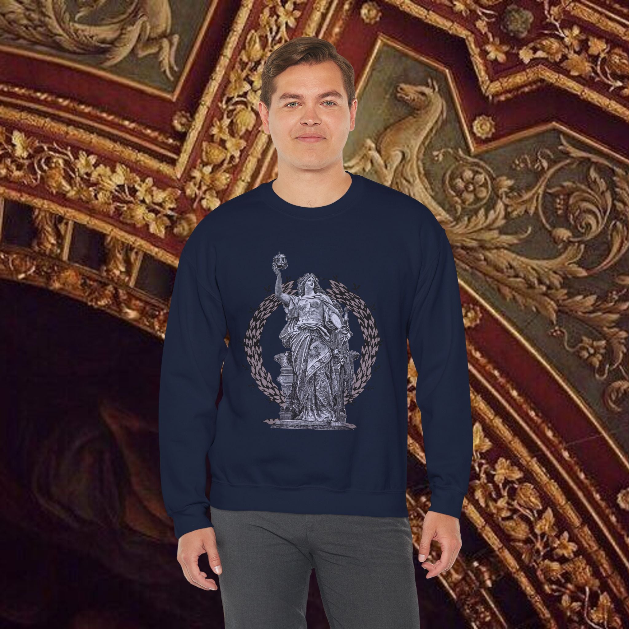 Goddess Victory Neo-Classical Crewneck Sweatshirt piece