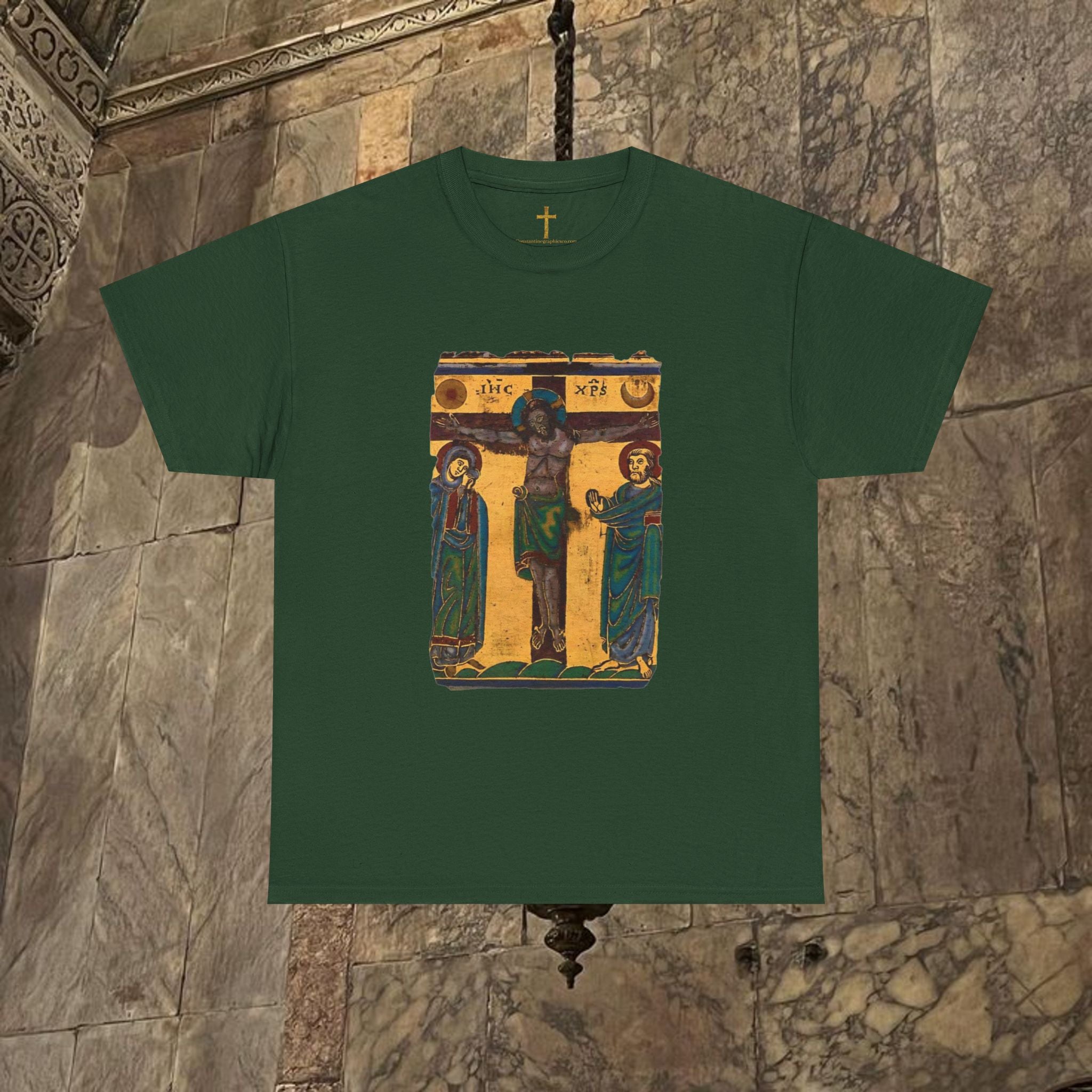 Byzantine Manuscript Art T-Shirt - Sacred Icon work