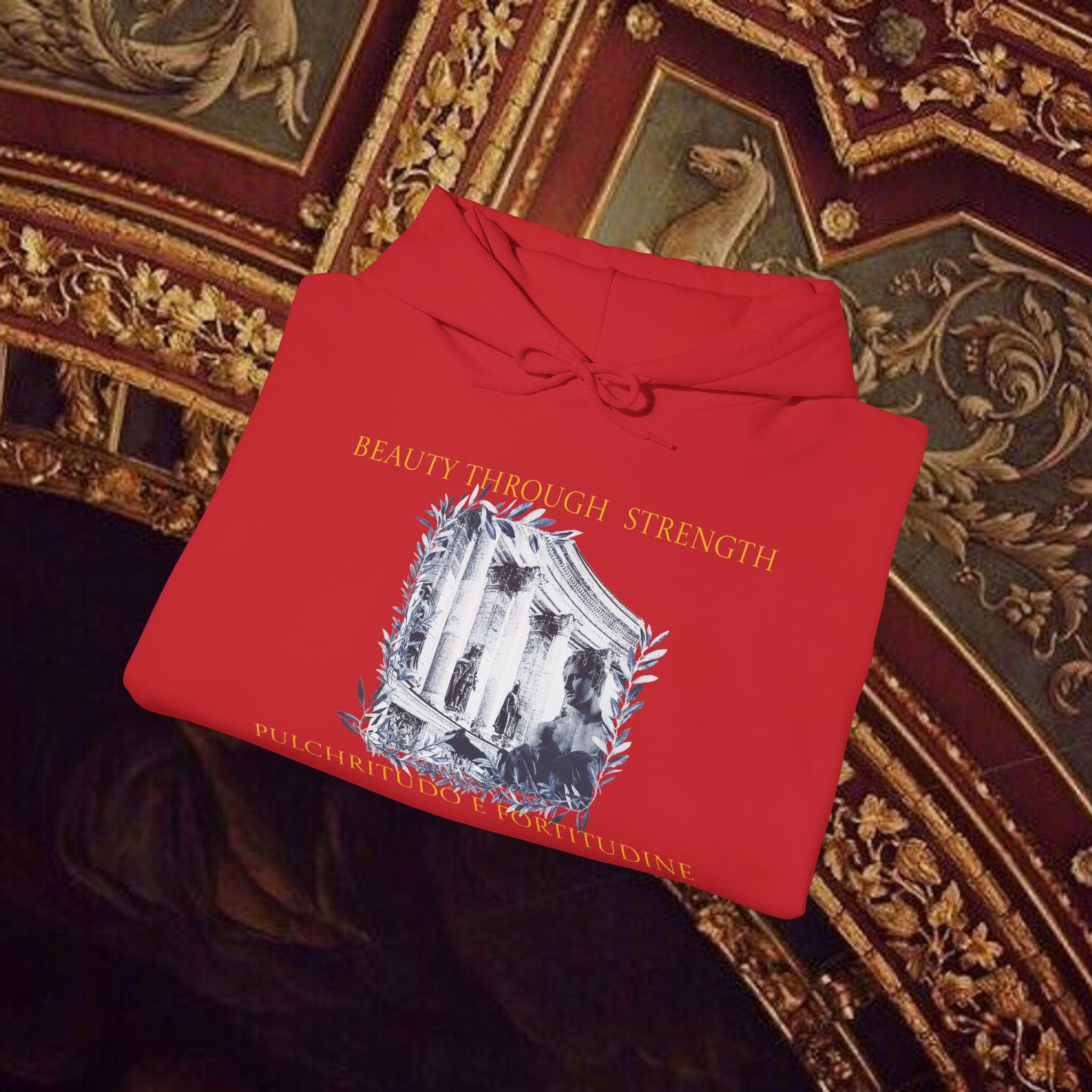 Beauty Through Strength Classically-Inspired Cotton Graphic Hoodie