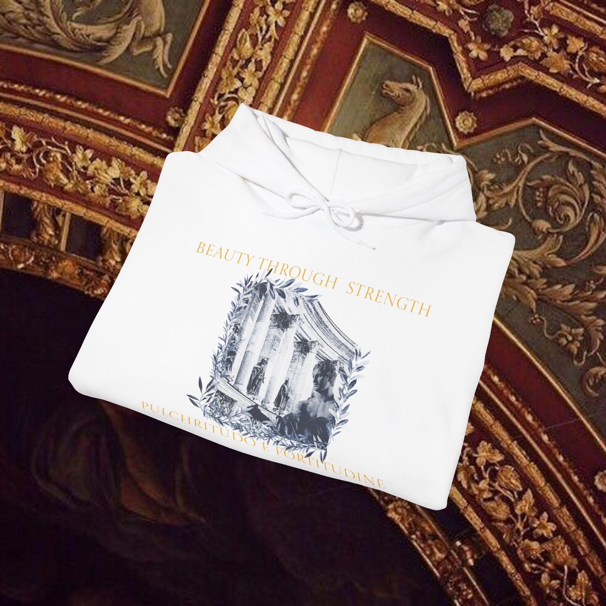 Beauty Through Strength Classically-Inspired Cotton Graphic Hoodie