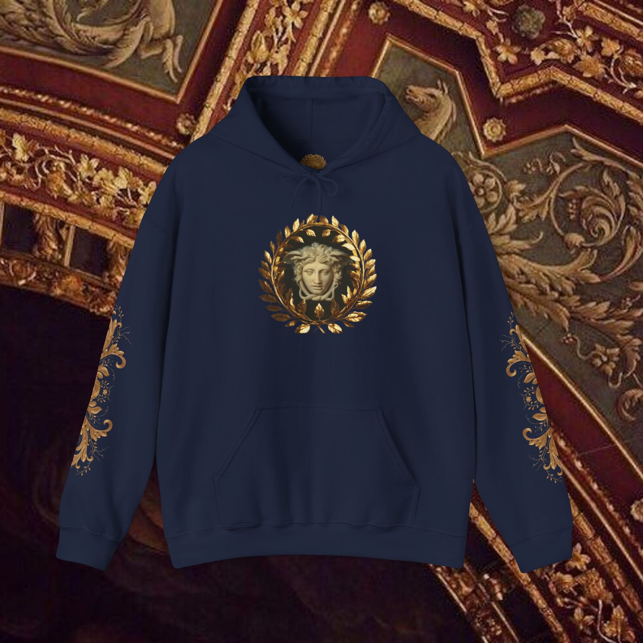 Medusa's Gaze Classical Mythology Inspired Unisex Heavy Blend Hooded Graphic Sweatshirt