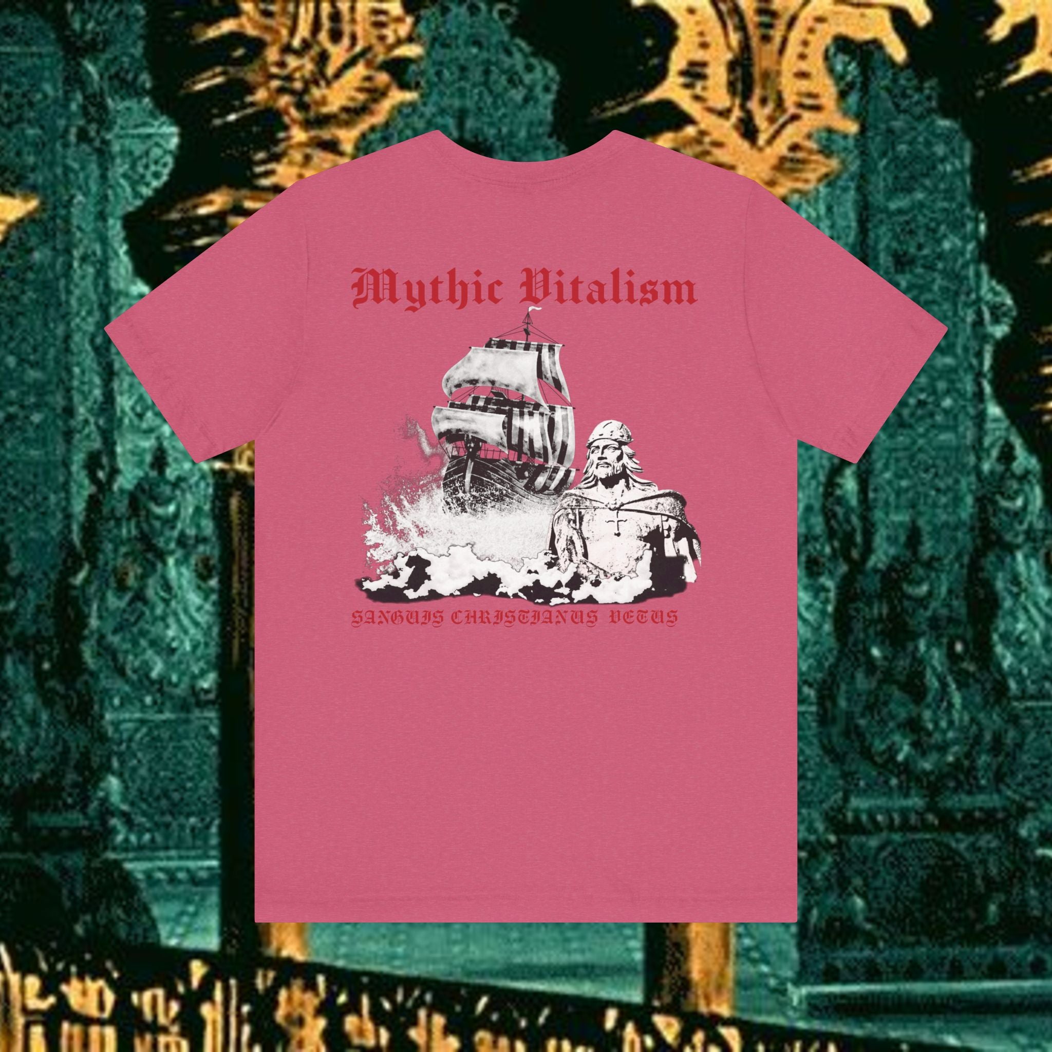 Mythic Vitalism, Sanguis Christianus Vetus Exploration and Adventure Inspired Graphic T Shirt Back Version