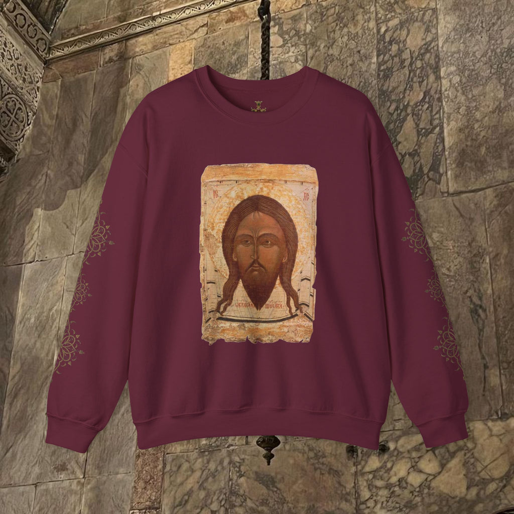 Byzantine Icon Art Sweatshirt - Manuscript Design