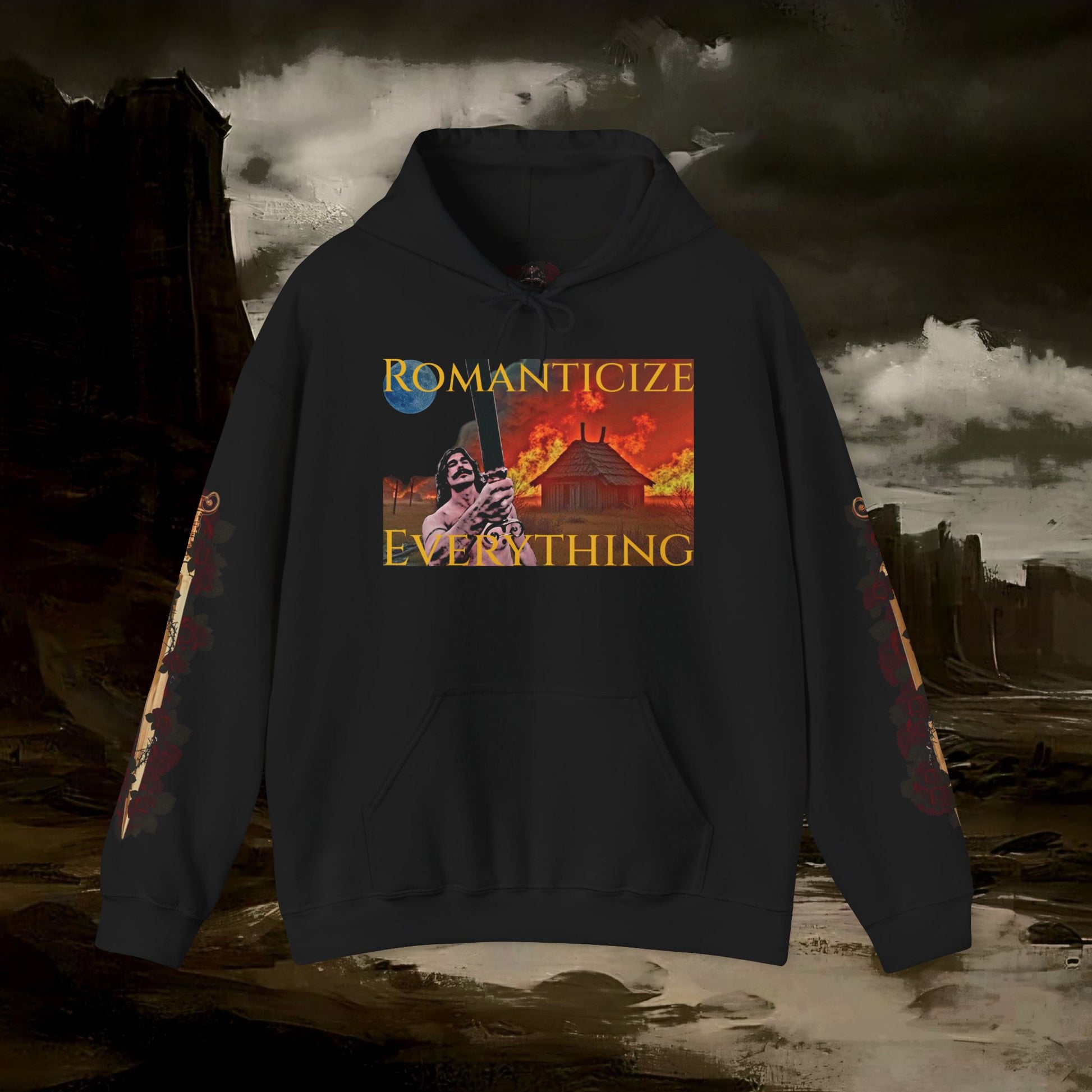 The Barbarian's Mirror Graphic Early Medieval Fantasy Inspired Hoodie