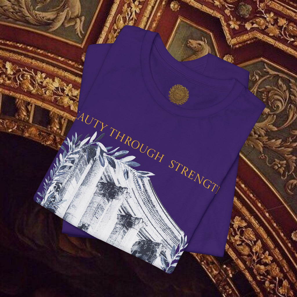 Beauty Through Strength Classically-Inspired Cotton Graphic T-Shirt