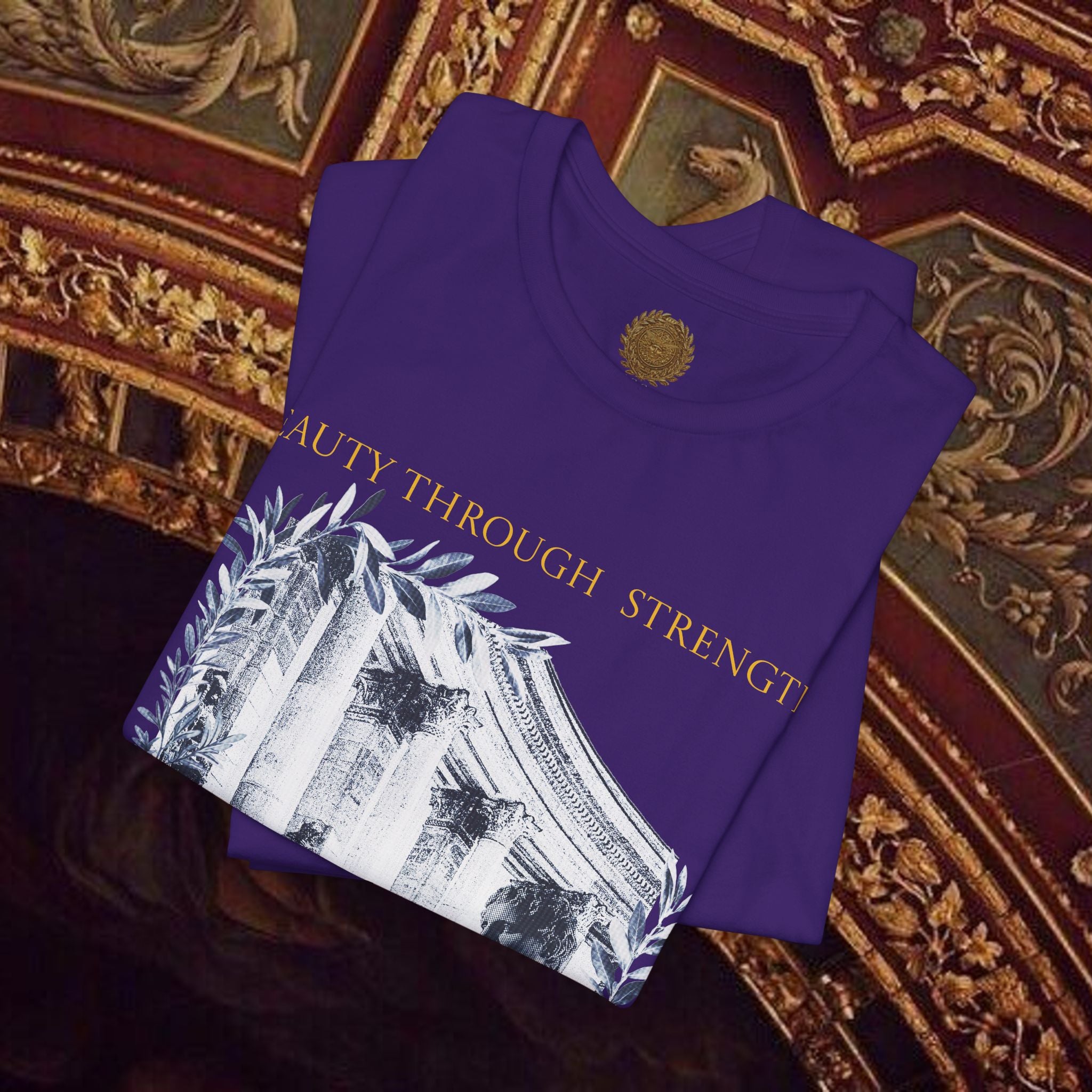 Beauty Through Strength Classically-Inspired Cotton Graphic T-Shirt