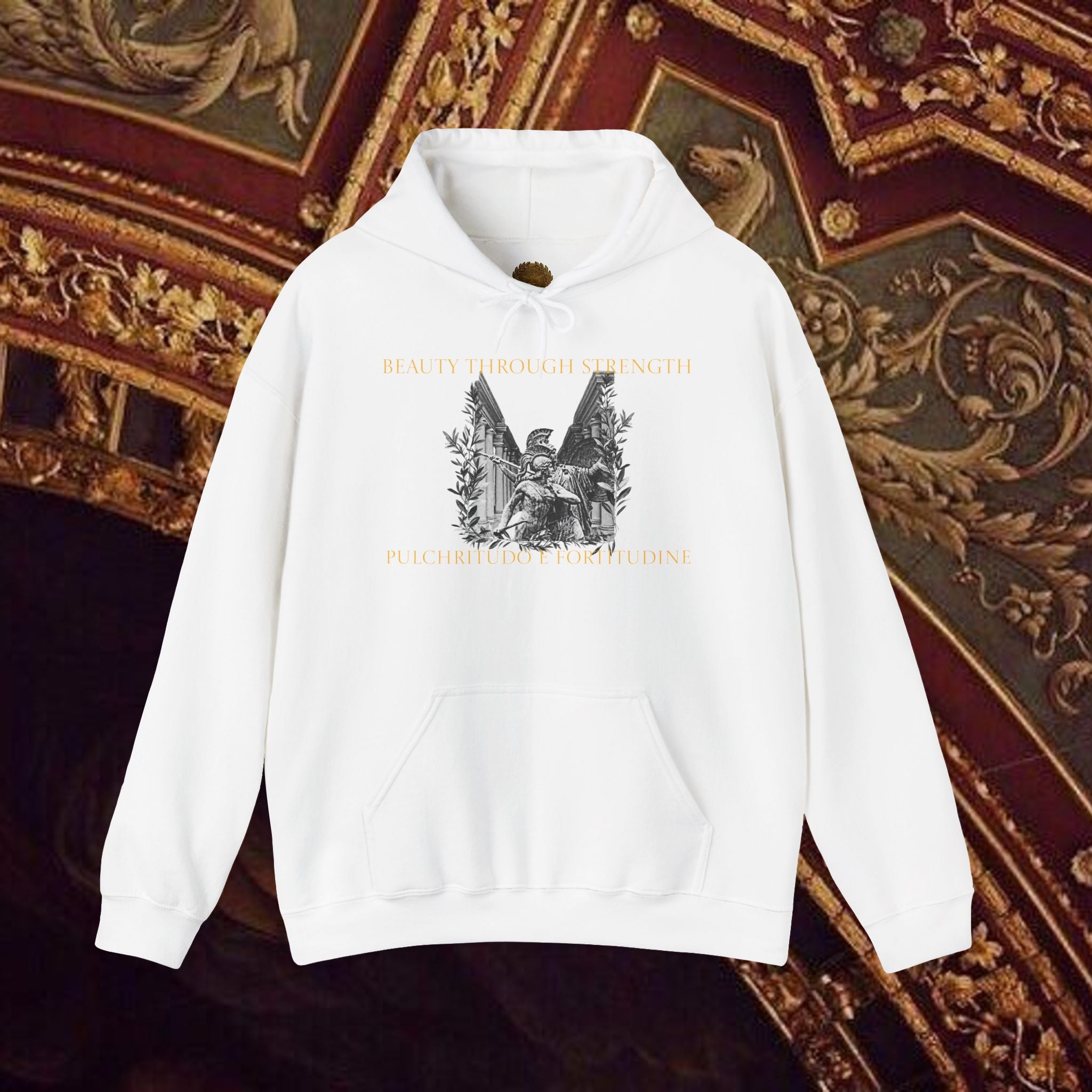 The Goddess's Protection Classically-Inspired Cotton Graphic Hoodie
