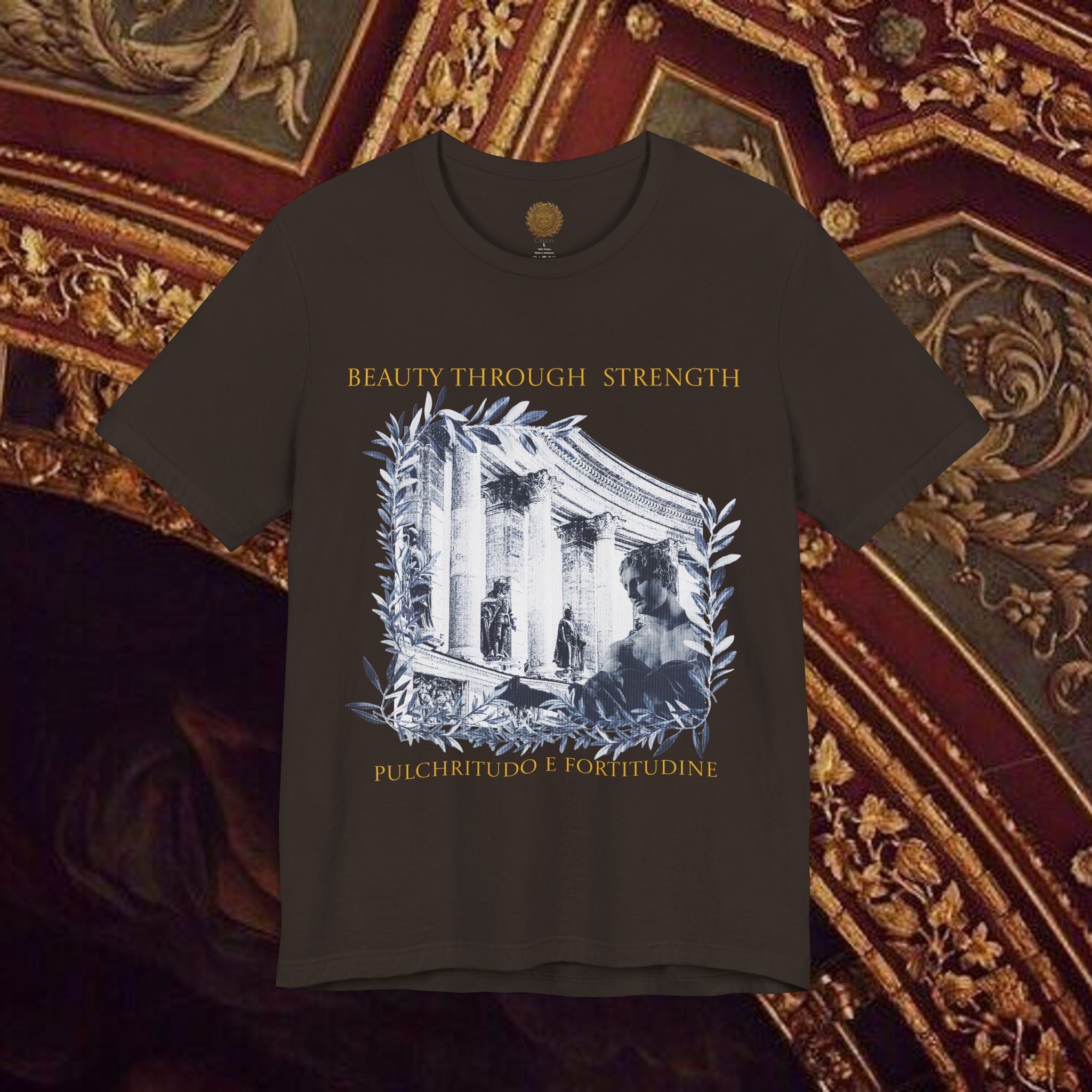 Beauty Through Strength Classically-Inspired Cotton Graphic T-Shirt