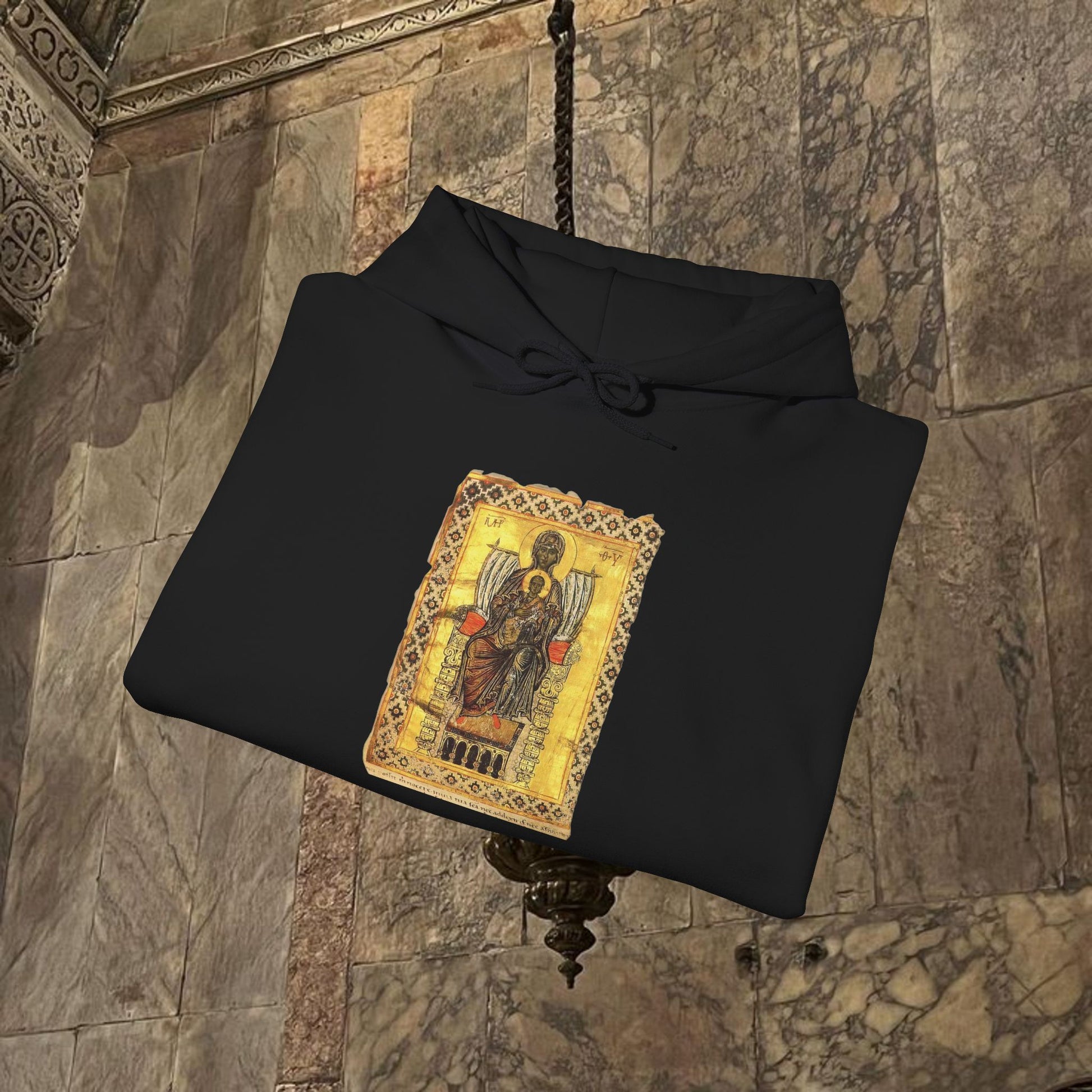 Byzantine Manuscript Art Hoodie - Orthodox Icon Design