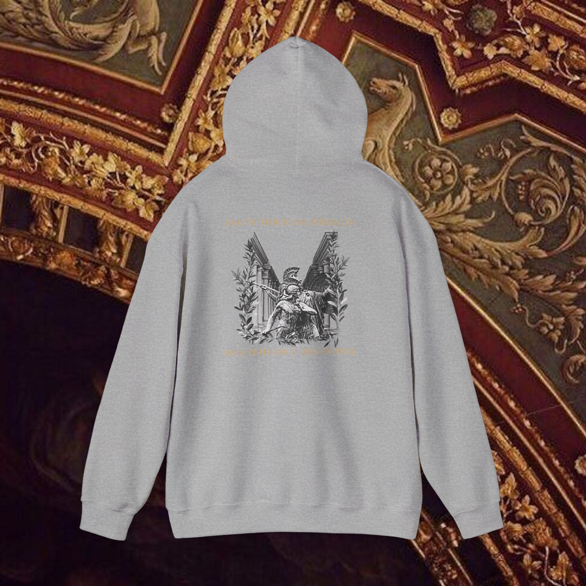 The Goddess's Protection Classically-Inspired Cotton Graphic Hoodie Back Version