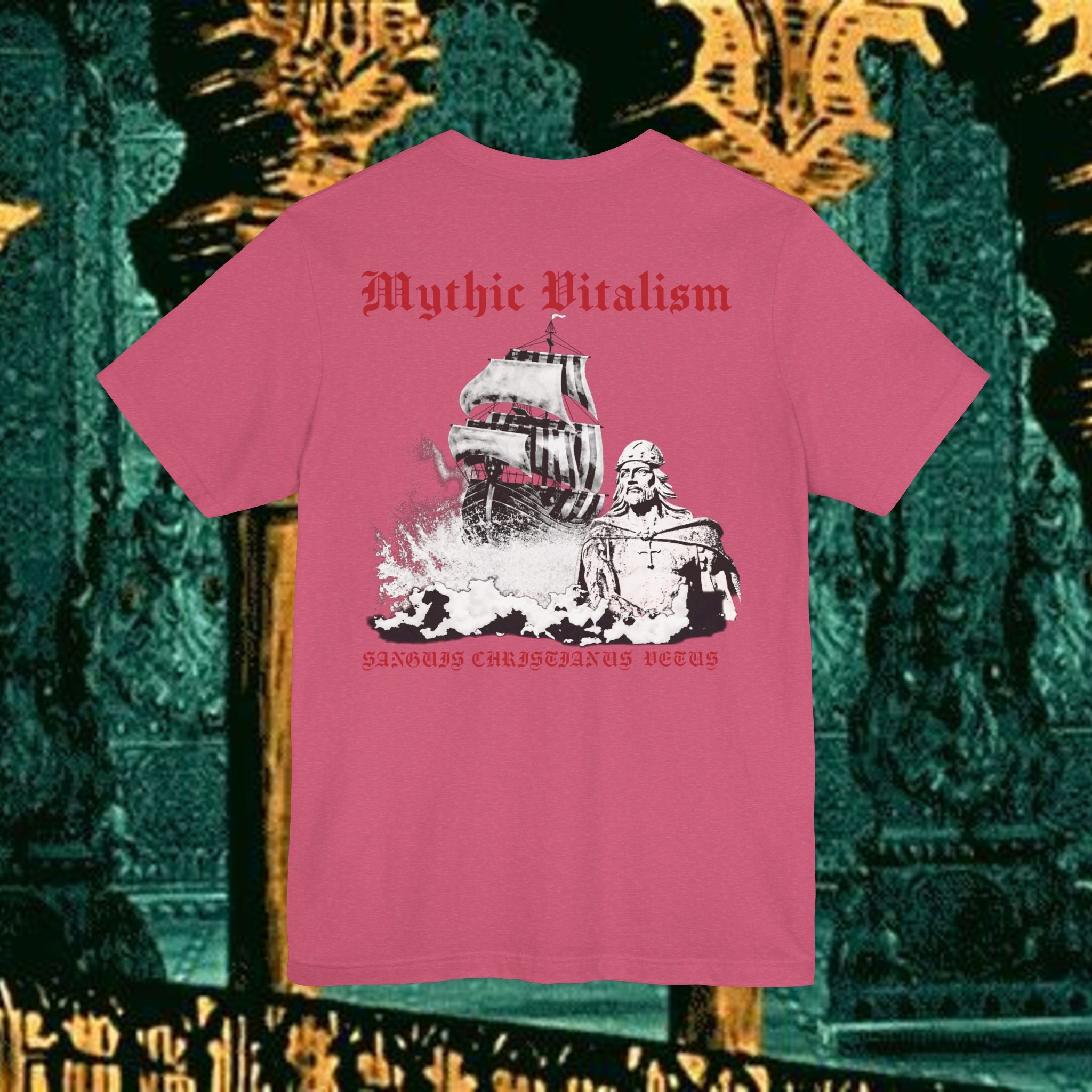 Mythic Vitalism, Sanguis Christianus Vetus Exploration and Adventure Inspired Graphic T Shirt Back Version