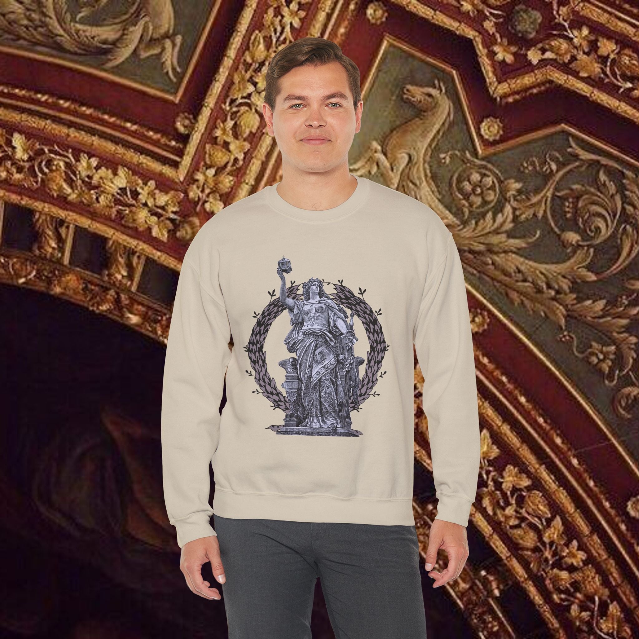 Goddess Victory Neo-Classical Crewneck Sweatshirt piece