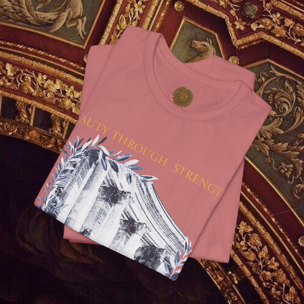 Beauty Through Strength Classically-Inspired Cotton Graphic T-Shirt