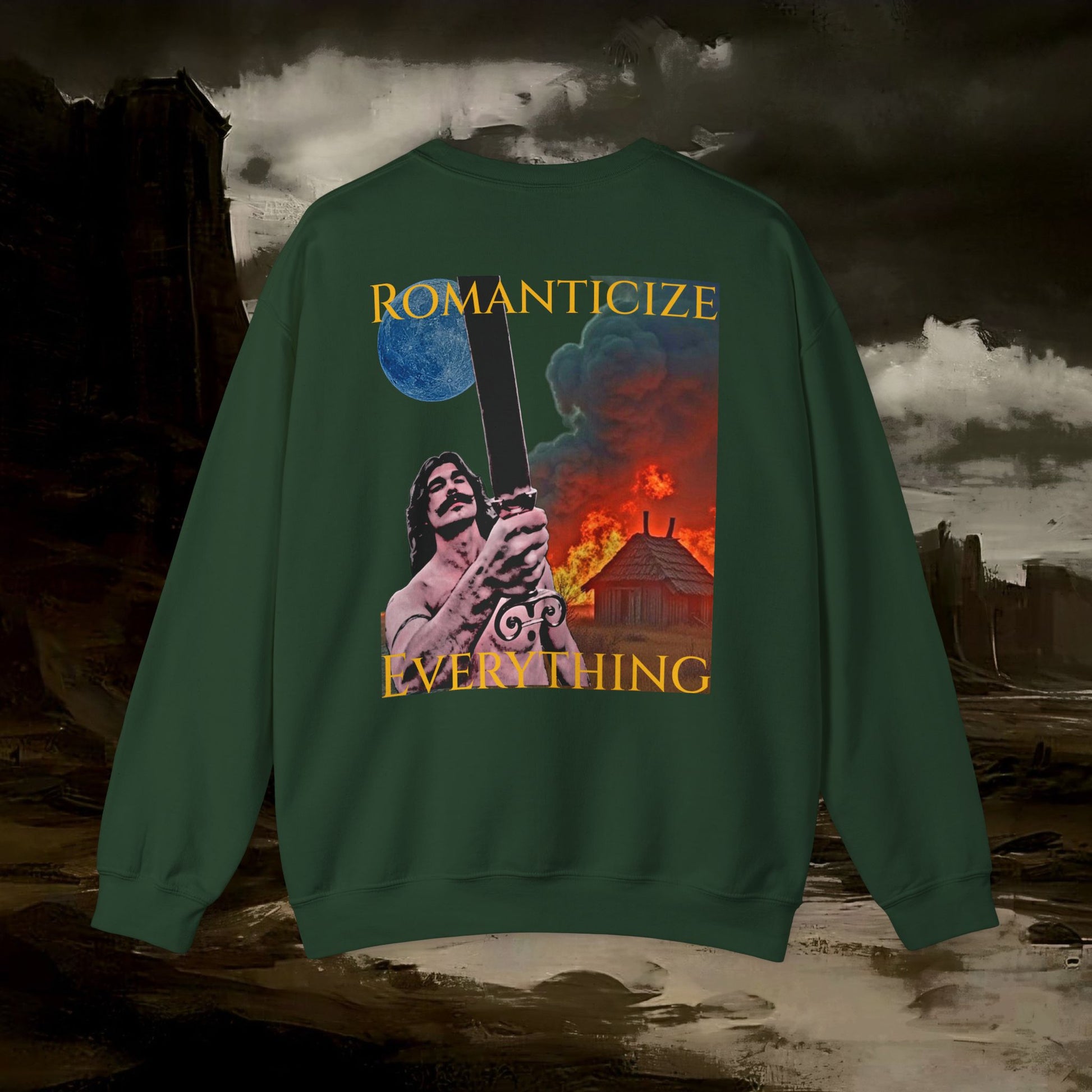 The Barbarian's Mirror Fantasy Medieval Inspired Unisex Sweatshirt Back Version