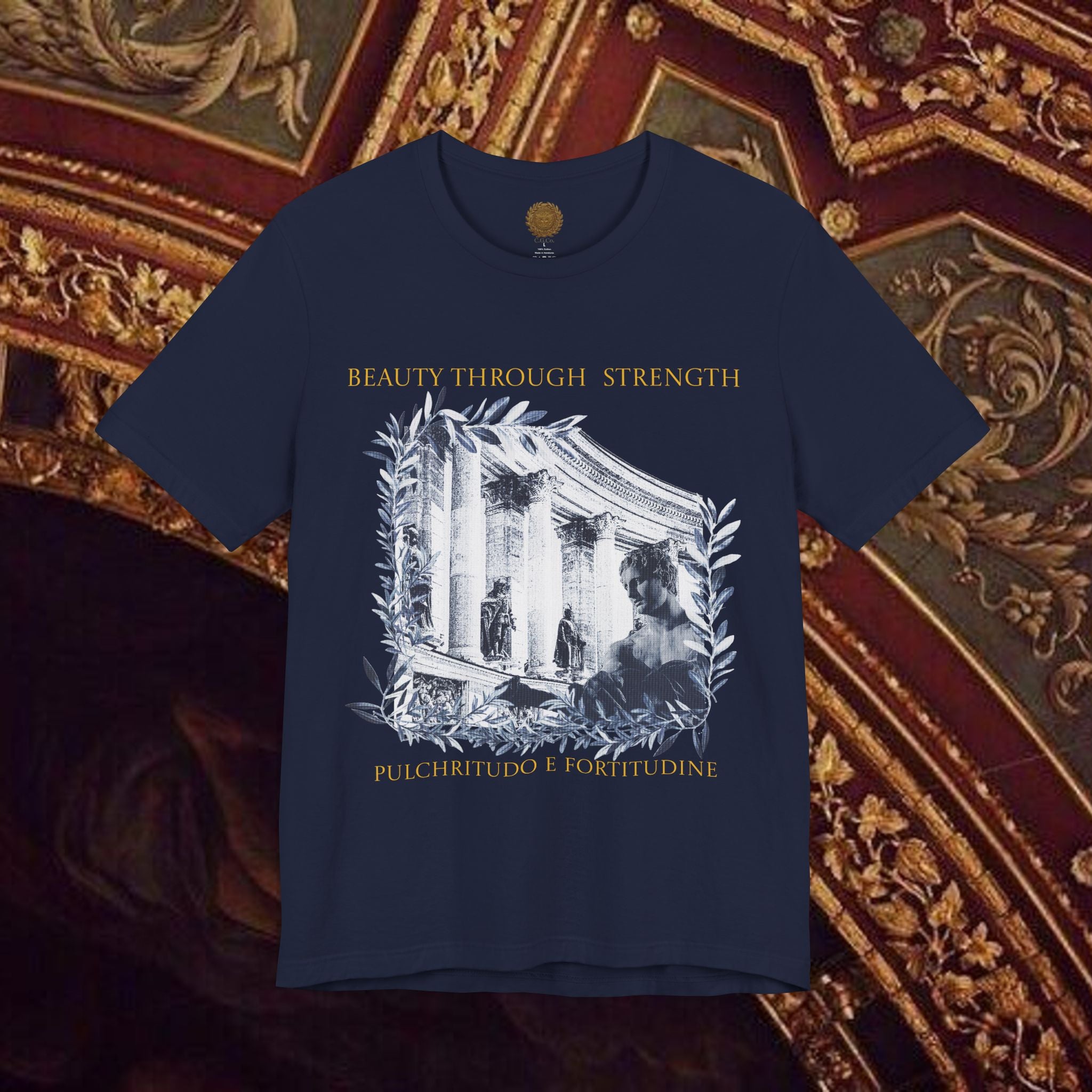 Beauty Through Strength Classically-Inspired Cotton Graphic T-Shirt