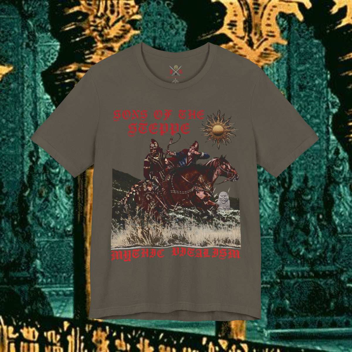 Sons of the Steppe Graphic Tee Mythical Medieval Fantasy Inspired Graphic T Shirt Front Version