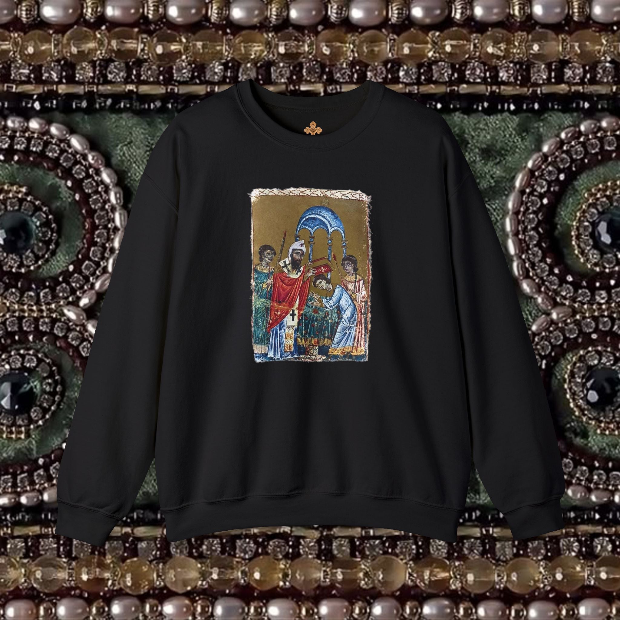 Armenian Manuscript Crewneck Graphic Sweatshirt