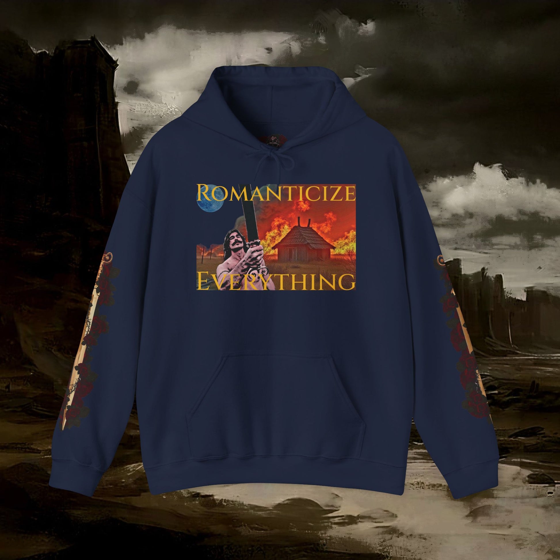 The Barbarian's Mirror Graphic Early Medieval Fantasy Inspired Hoodie