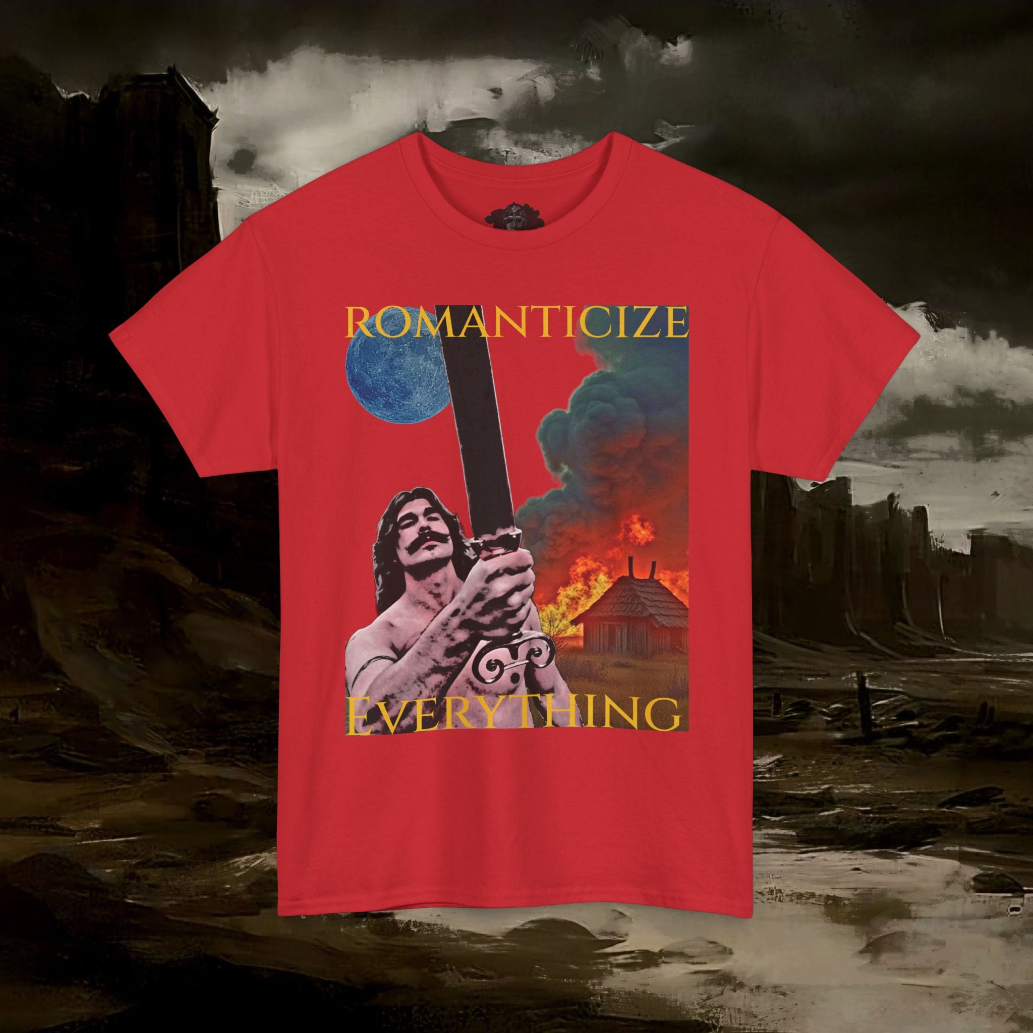 The Barbarian's Mirror Unisex Tee with Vintage Design Casual Wear, Everyday Style
