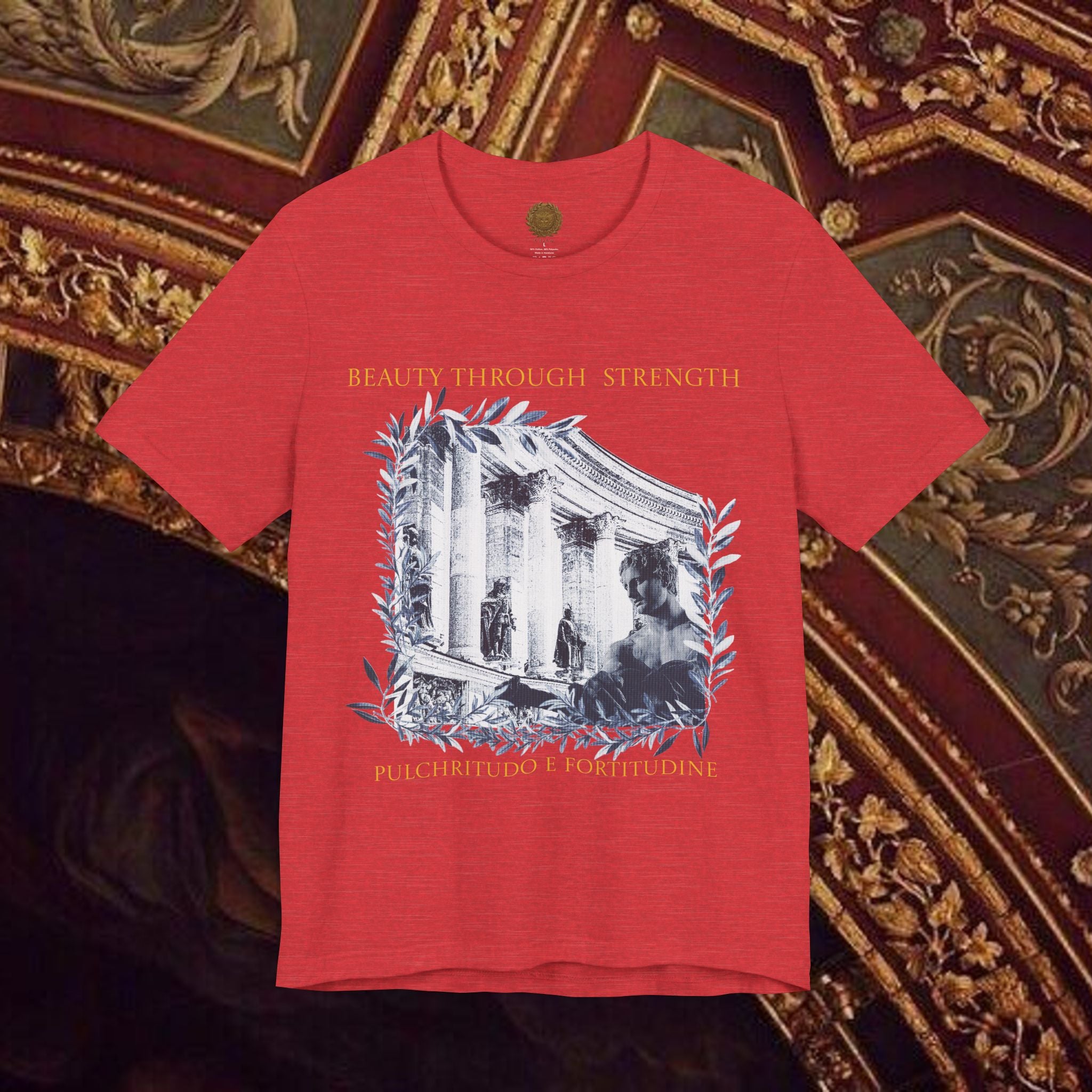 Beauty Through Strength Classically-Inspired Cotton Graphic T-Shirt