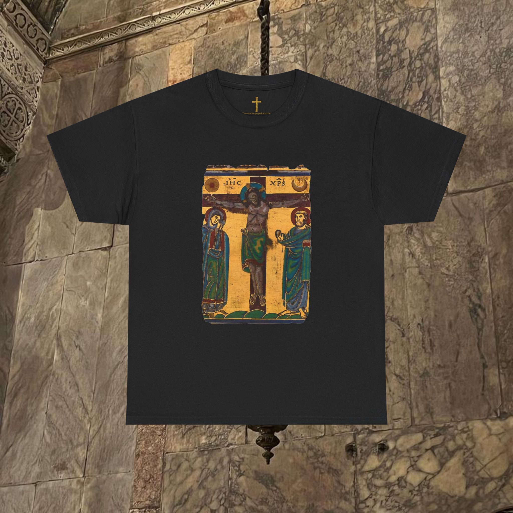 Byzantine Manuscript Art T-Shirt - Sacred Icon work