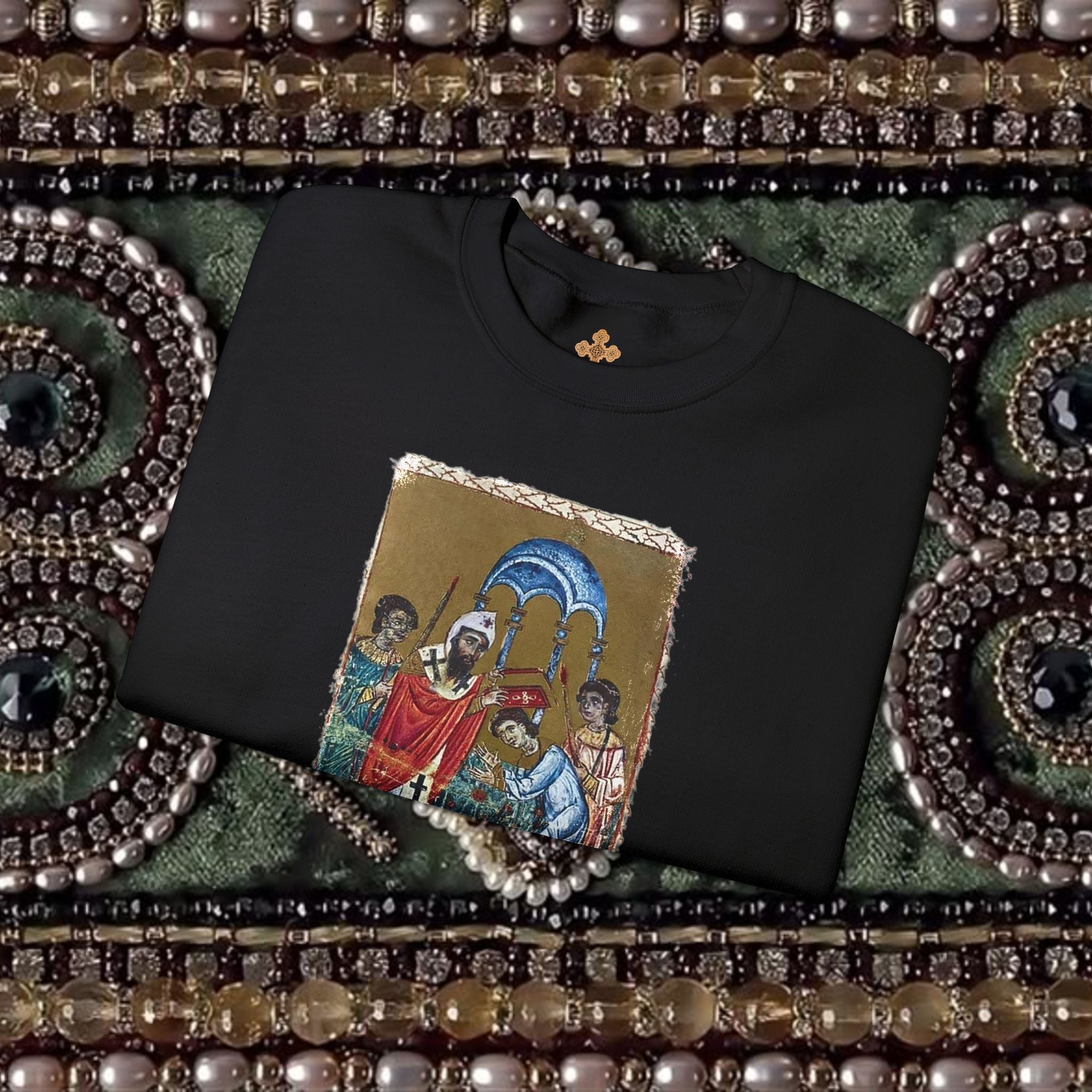 Armenian Manuscript Crewneck Graphic Sweatshirt