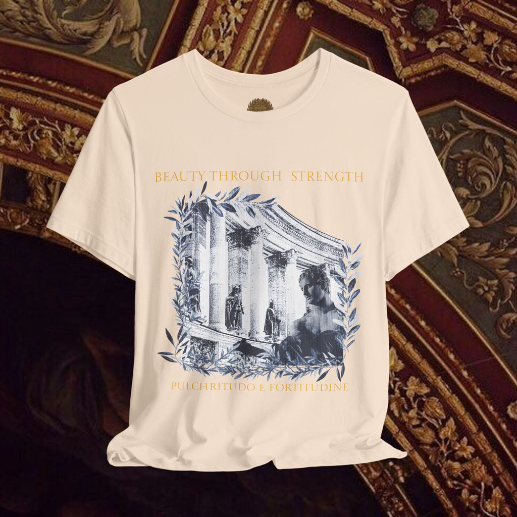 Beauty Through Strength Classically-Inspired Cotton Graphic T-Shirt